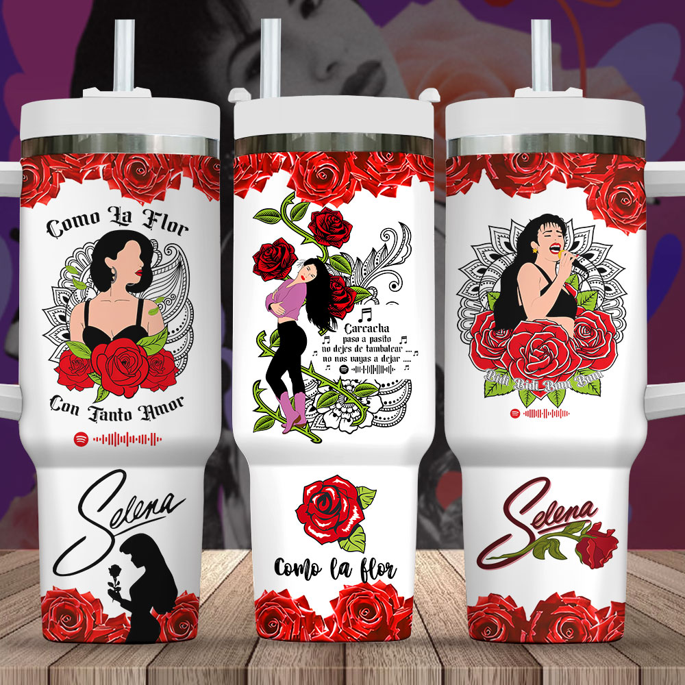 Selena Quintanilla Pérez Music Custom Stanley Cup 40 oz 30 oz Tumbler With Handle