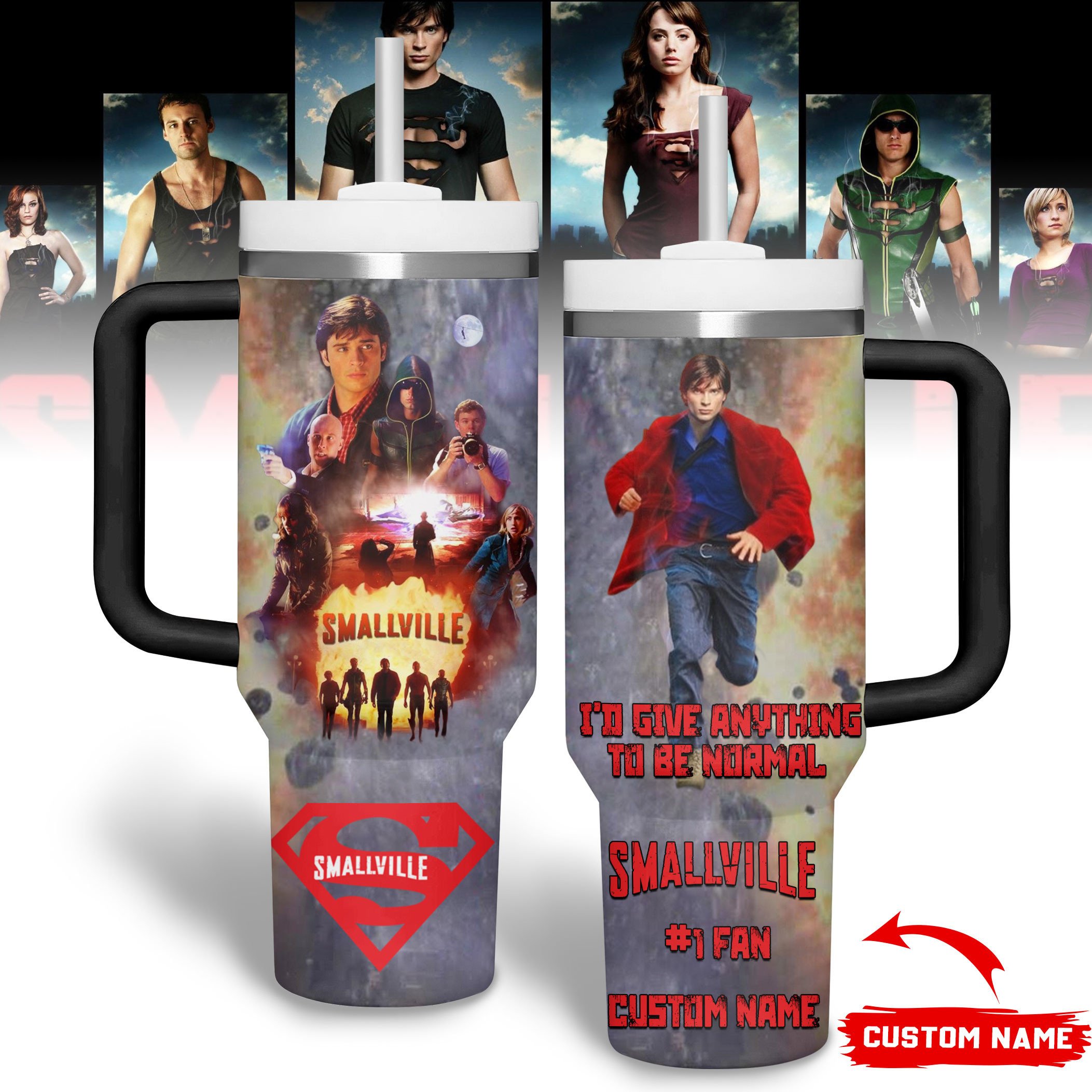 Smallville TV Series Custom Stanley Cup 40 oz 30 oz Tumbler With Handle