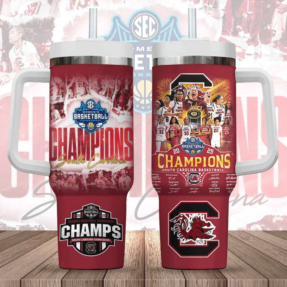 South Carolina Gamecocks 2025 SEC Women's Basketball NCAA Custom Stanley Cup 40 oz 30 oz Tumbler With Handle