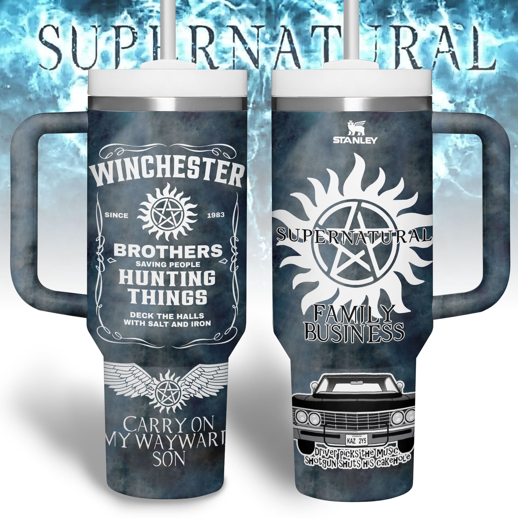 Supernatural TV Series Custom Stanley Cup 40 oz 30 oz Tumbler With Handle