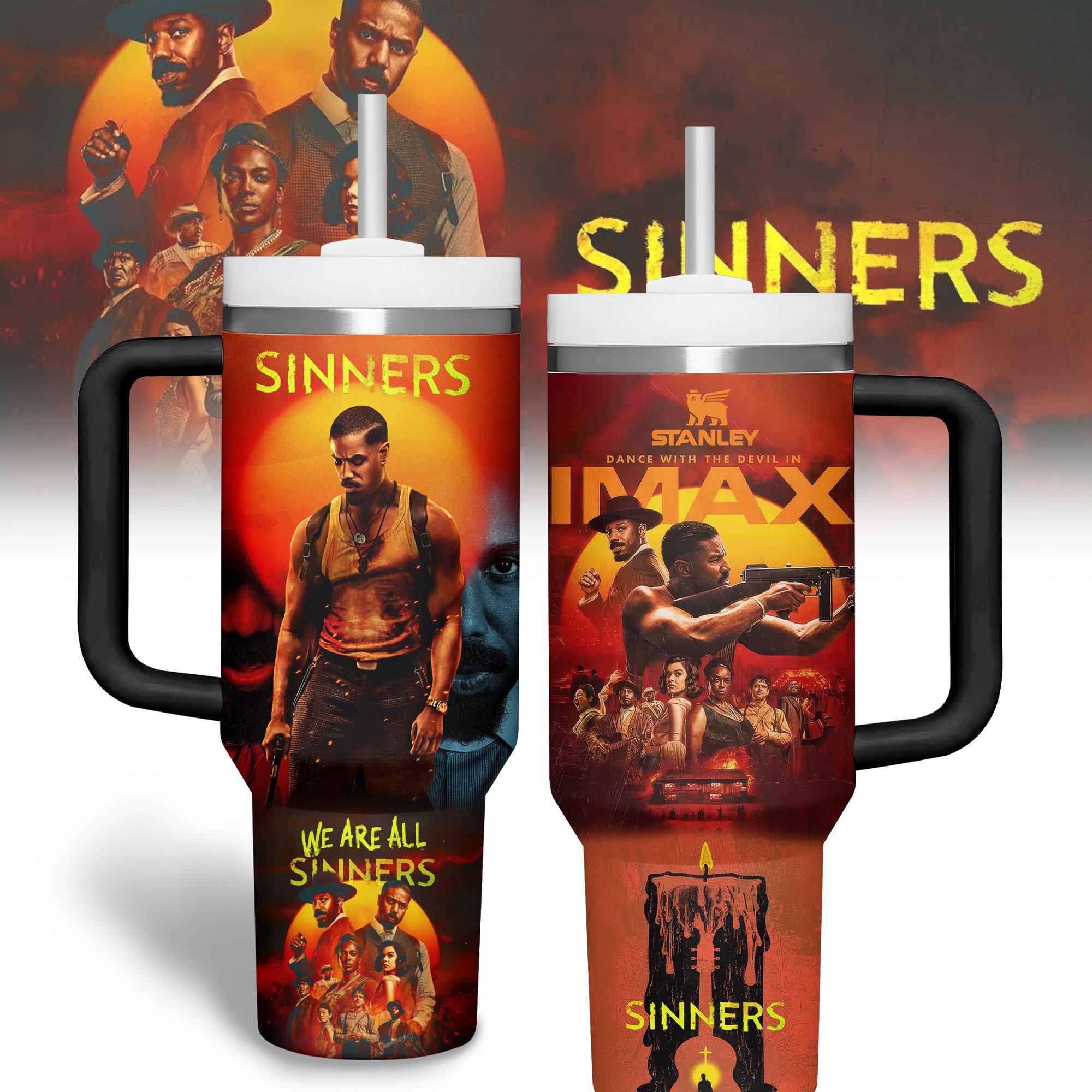 Supernatural TV Series Custom Stanley Quencher 40oz Stainless Steel Tumbler With Handle