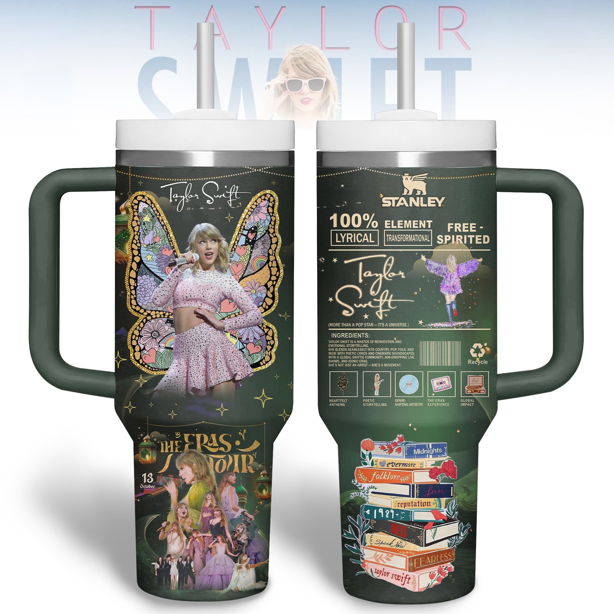 Taylor Swift Music Custom Stanley Cup 40 oz 30 oz Tumbler With Handle