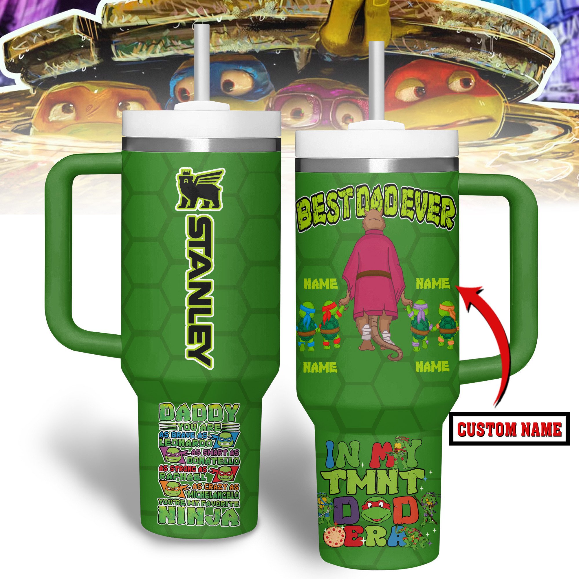 Teenage Mutant Ninja Turtles Movies Custom Stanley Cup 40 oz 30 oz Tumbler With Handle