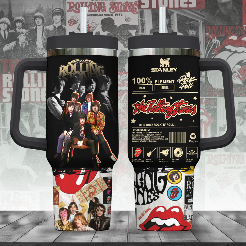 The Rolling Stones Music Custom Stanley Cup 40 oz 30 oz Tumbler With Handle