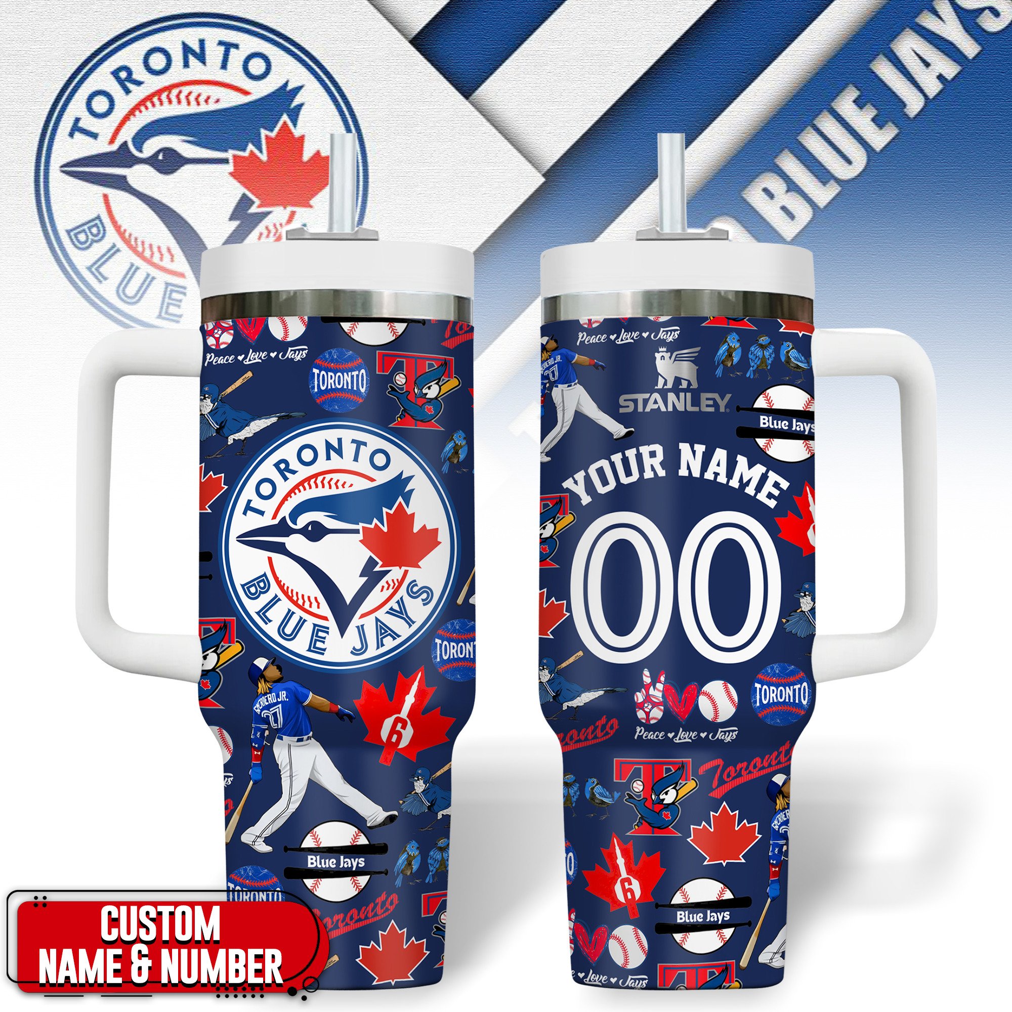 Toronto Blue Jays MLB Custom Stanley Cup 40 oz 30 oz Tumbler With Handle