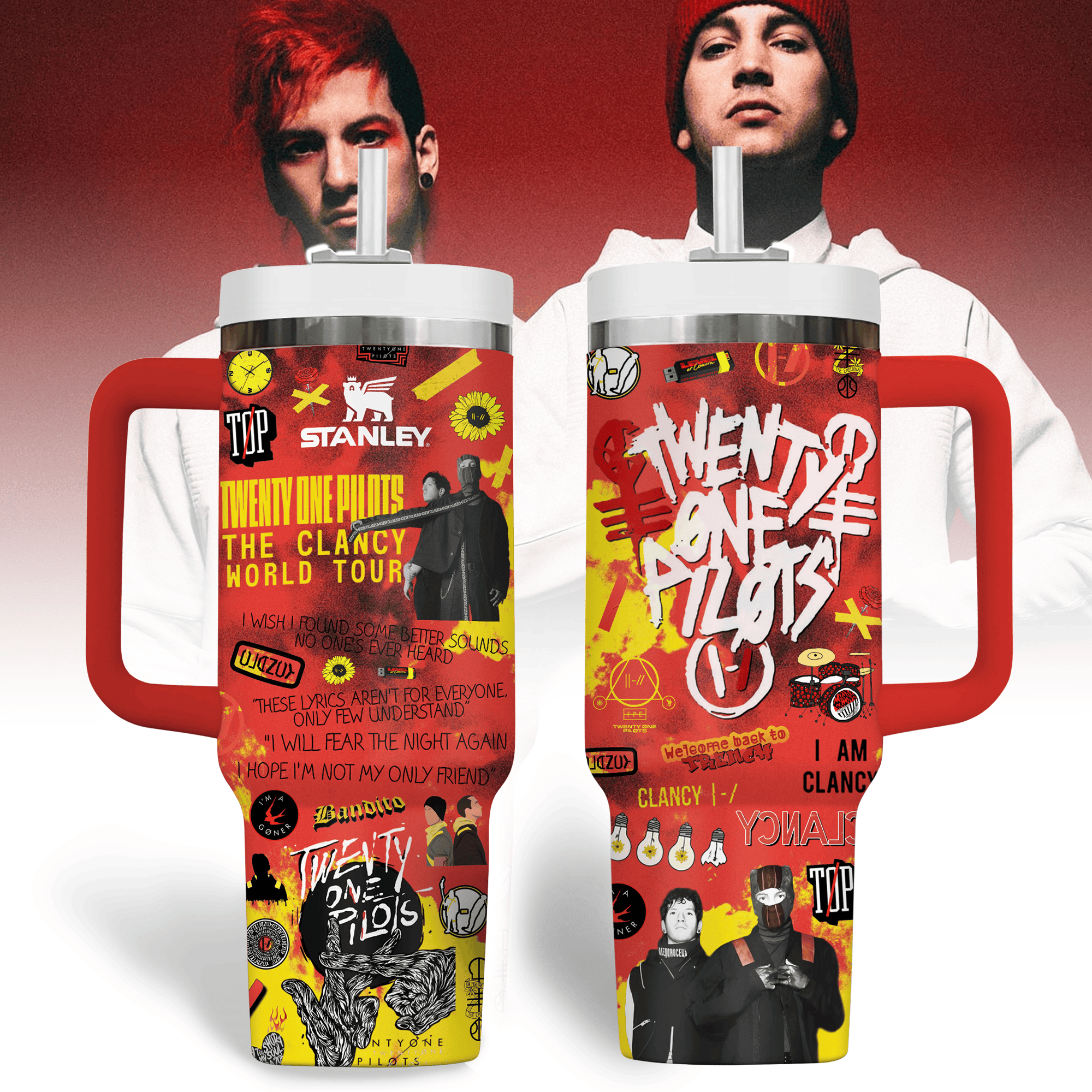 Twenty One Pilots Music Custom Stanley Cup 40 oz 30 oz Tumbler With Handle