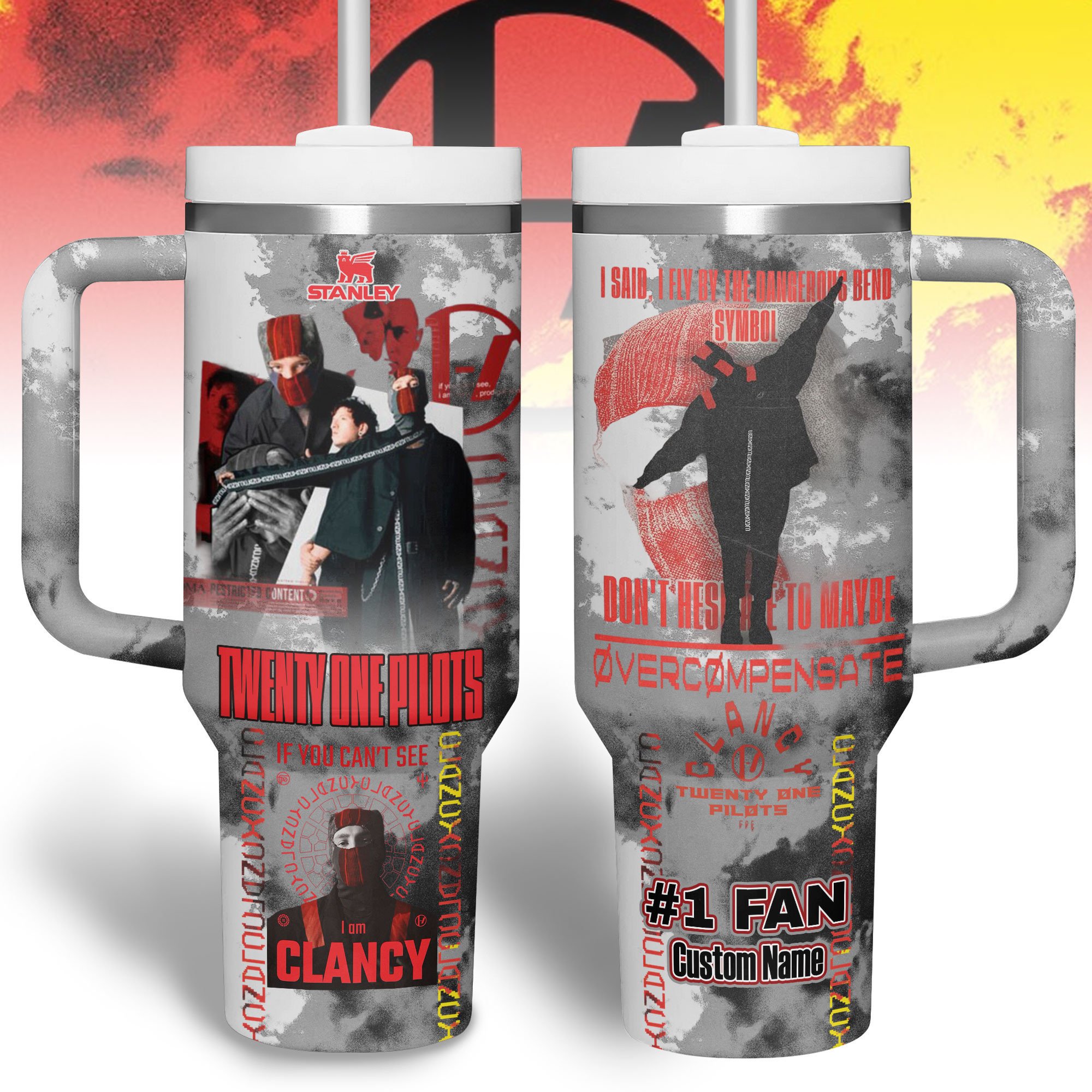 Twenty One Pilots Music Custom Stanley Cup 40 oz 30 oz Tumbler With Handle