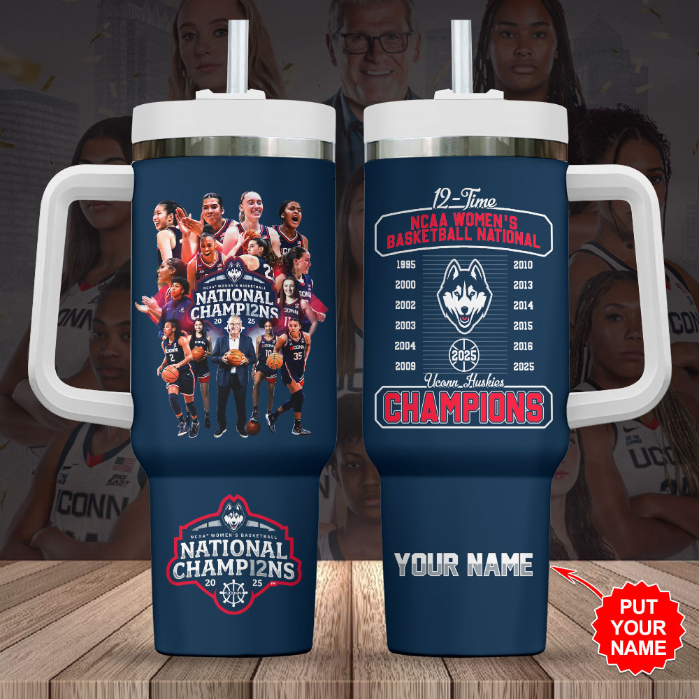 UConn Huskies NCAA Women's Basketball Sports Custom Stanley Cup 40 oz 30 oz Tumbler With Handle