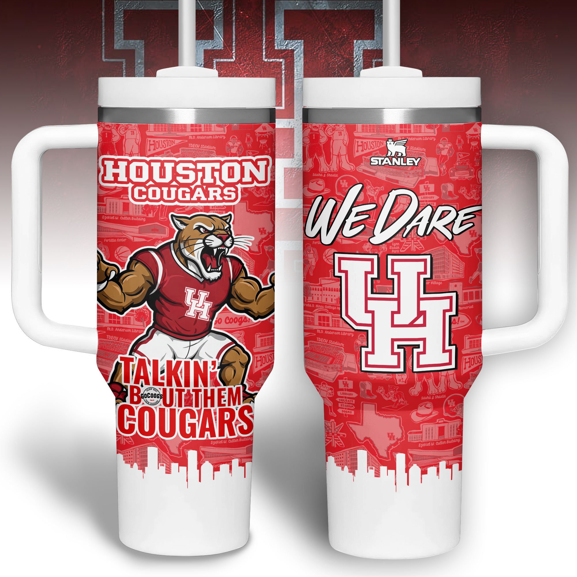 Van Halen Music Custom Stanley Quencher 40oz Stainless Steel Tumbler With Handle