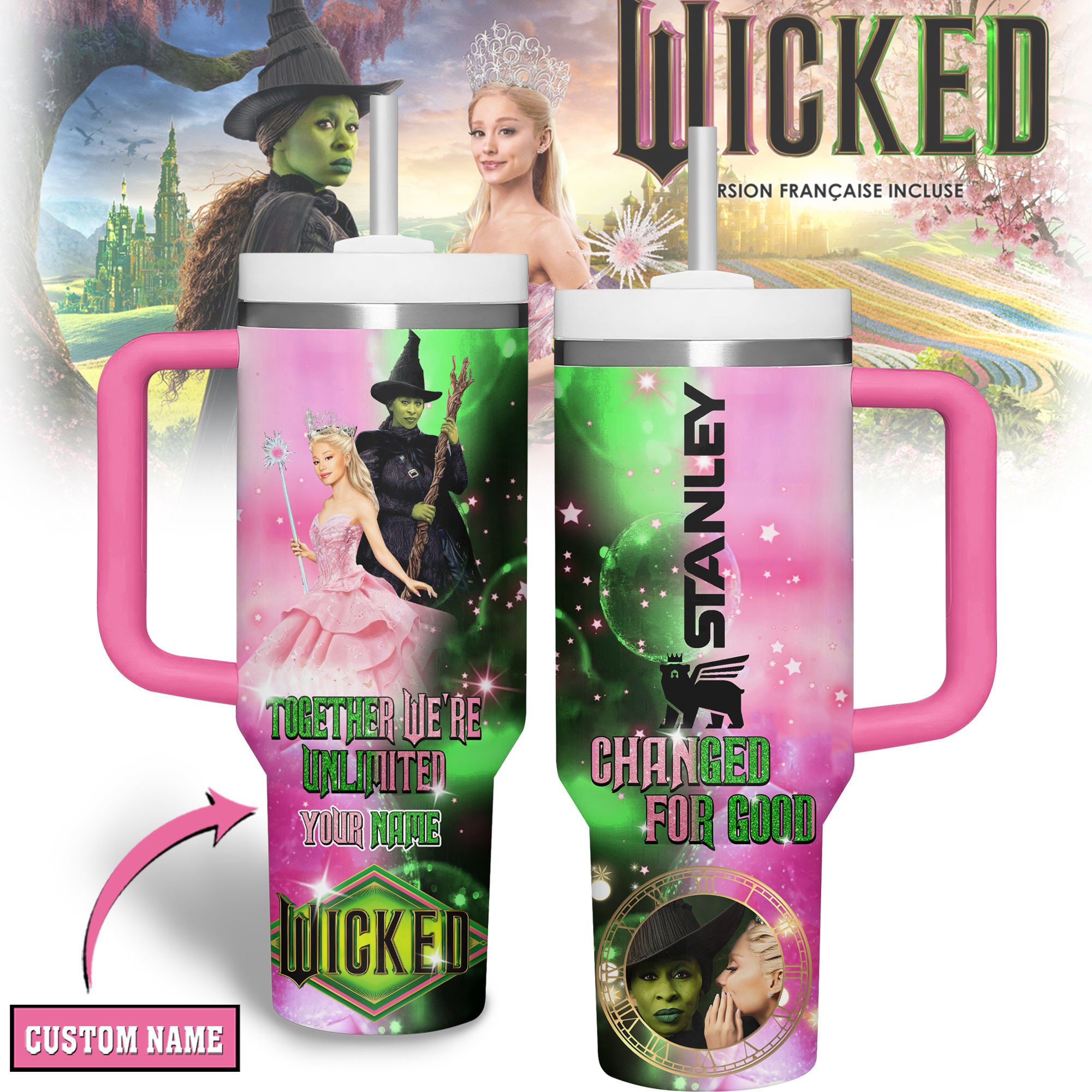 Wicked Movies Custom Stanley Cup 40 oz 30 oz Tumbler With Handle