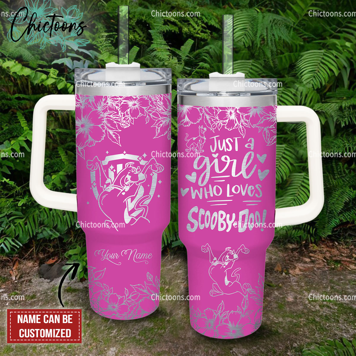 Scooby-Doo Cartoon Custom Stanley Quencher 40oz Stainless Steel Tumbler