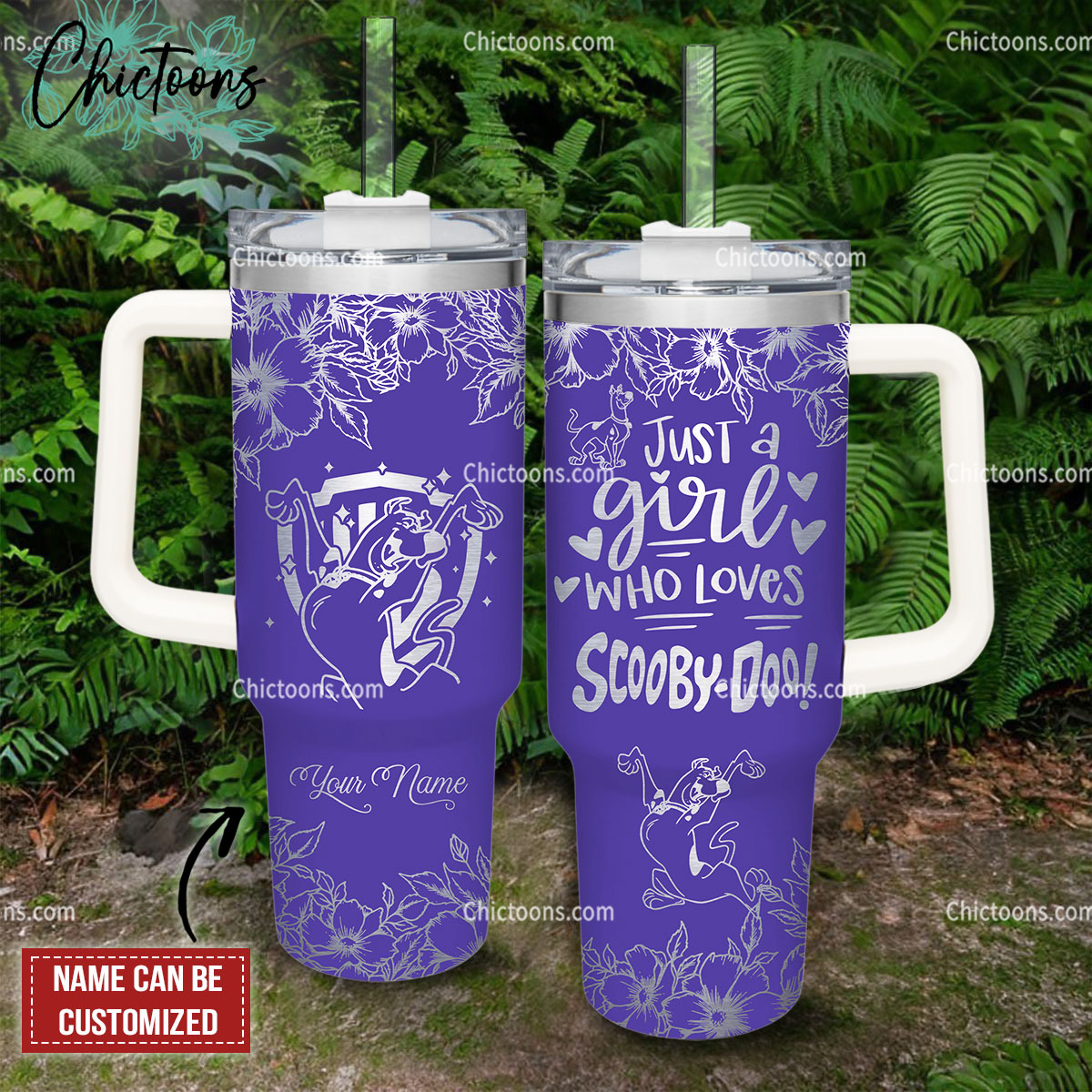 Scooby-Doo Cartoon Custom Stanley Quencher 40oz Stainless Steel Tumbler