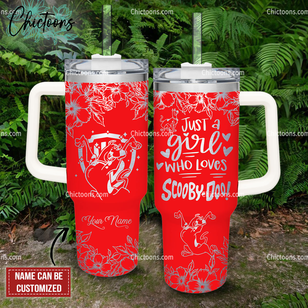 Scooby-Doo Cartoon Custom Stanley Quencher 40oz Stainless Steel Tumbler