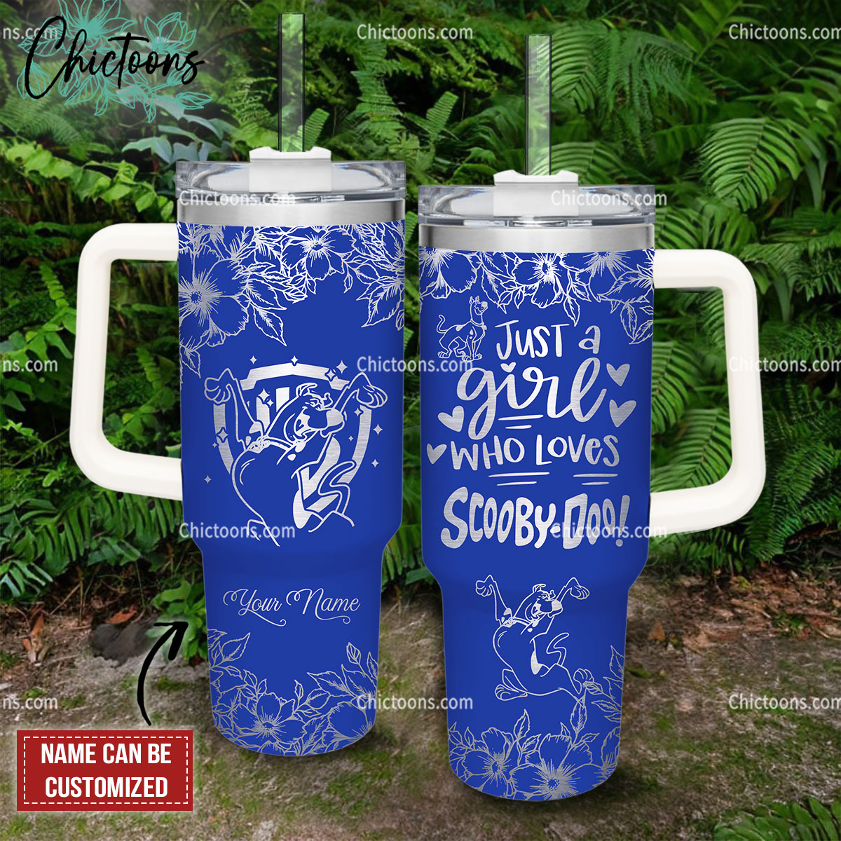 Scooby-Doo Cartoon Custom Stanley Quencher 40oz Stainless Steel Tumbler