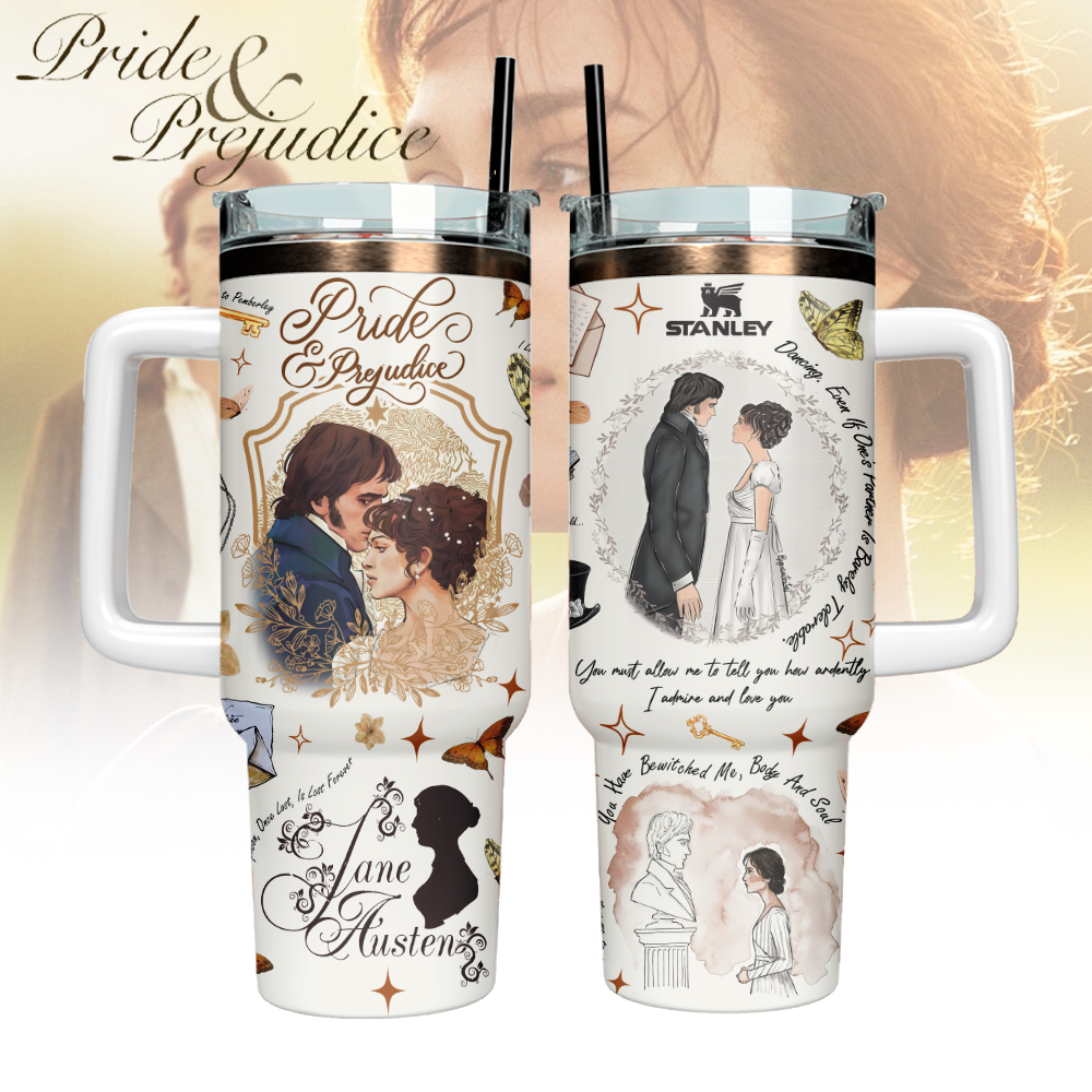 Pride And Prejudice Movies Custom Stanley Quencher 40oz Stainless Steel Tumbler With Handle