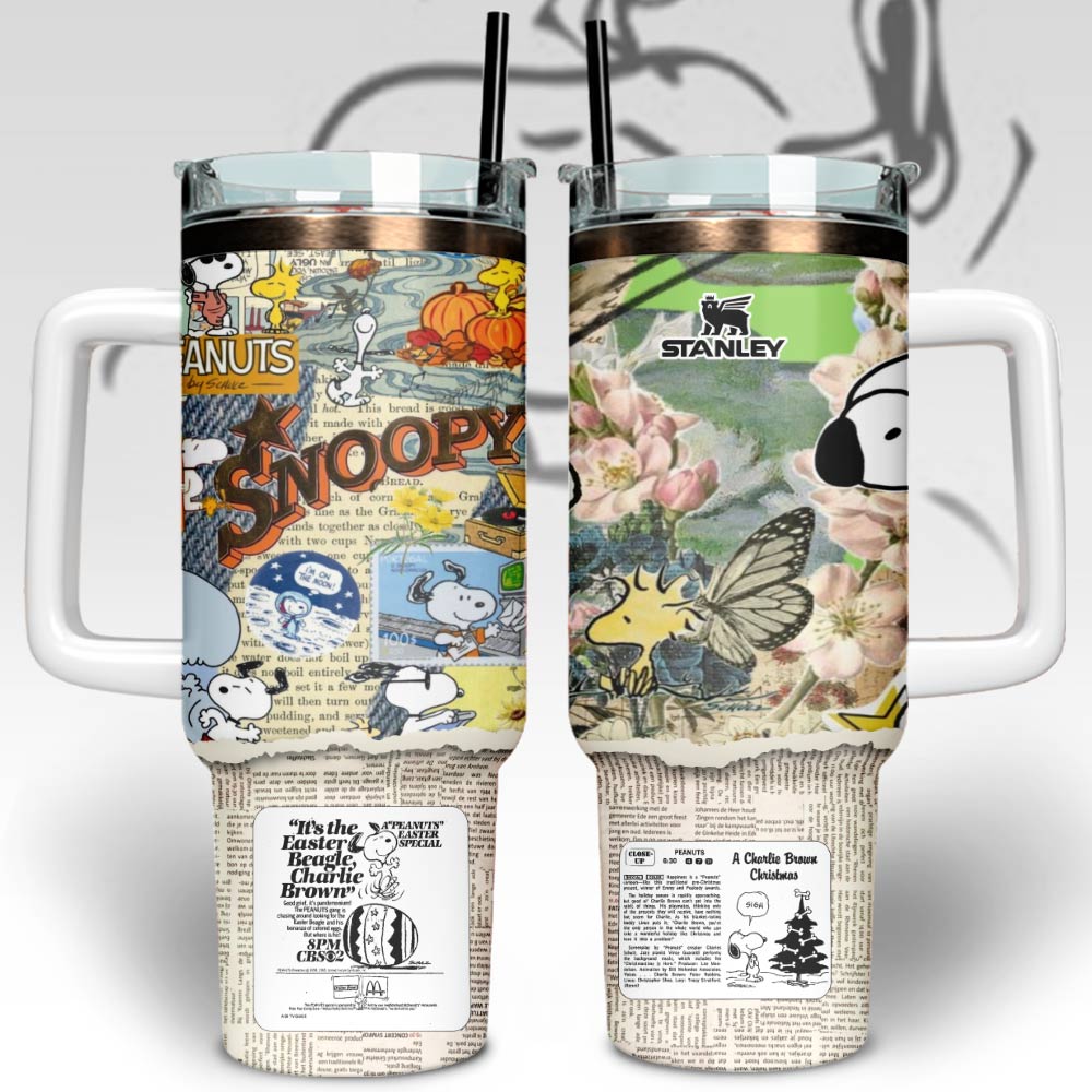 Snoopy Cartoon Custom Stanley Cup 40 oz 30 oz Tumbler With Handle