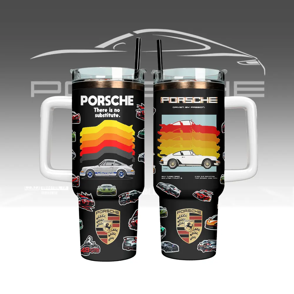 Porsche Custom Stanley Cup 40 oz 30 oz Tumbler With Handle