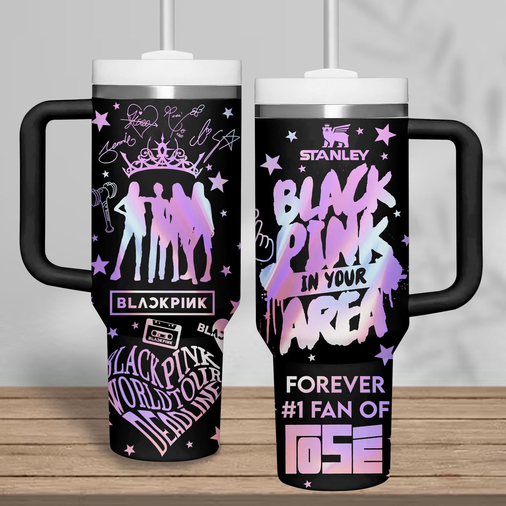 Blackpink Music Custom Stanley Quencher 40oz Stainless Steel Tumbler With Handle