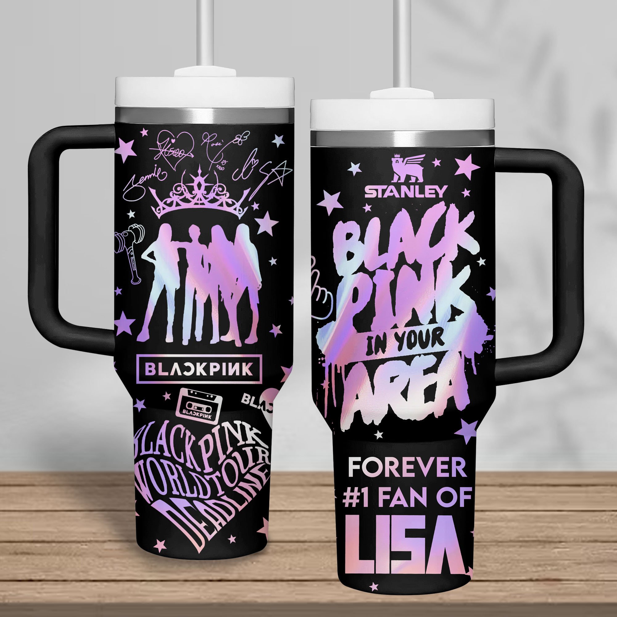 Blackpink Music Custom Stanley Quencher 40oz Stainless Steel Tumbler With Handle