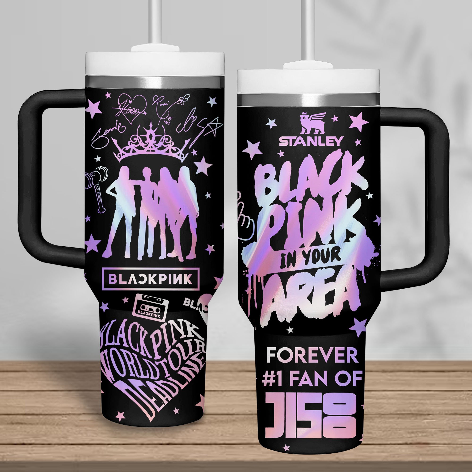 Blackpink Music Custom Stanley Quencher 40oz Stainless Steel Tumbler With Handle