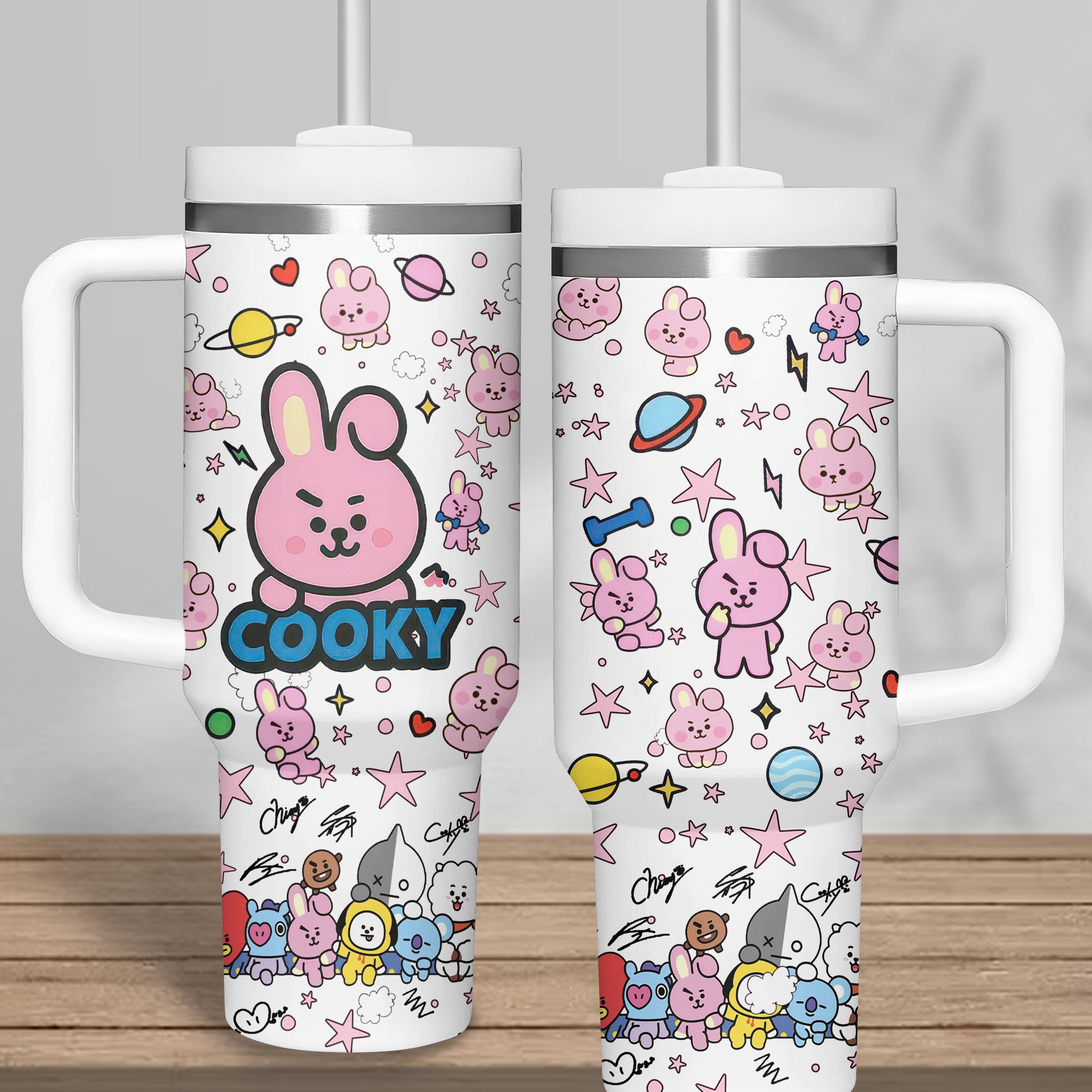 BTS Music Custom Stanley Quencher 40oz Stainless Steel Tumbler With Handle