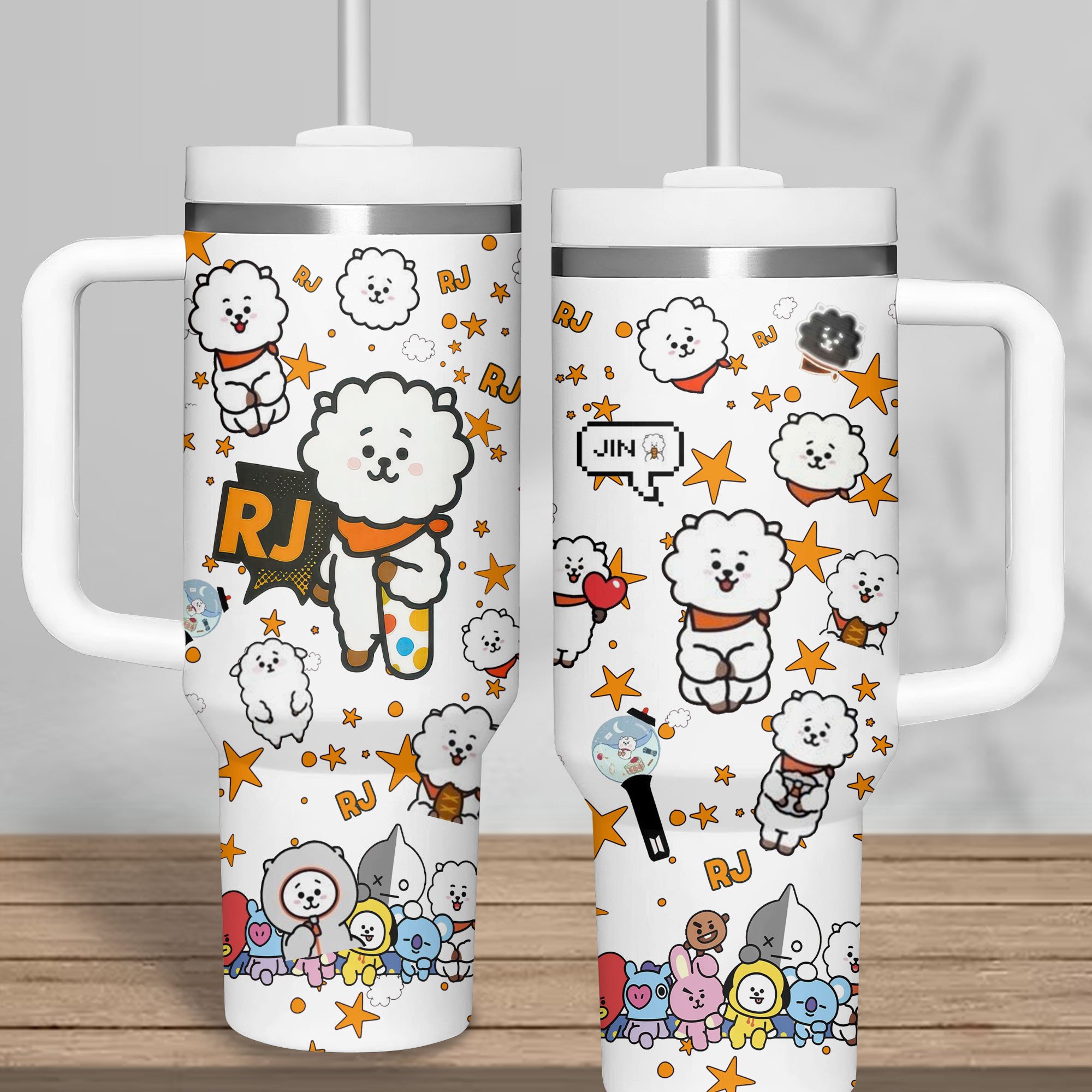 BTS Music Custom Stanley Quencher 40oz Stainless Steel Tumbler With Handle
