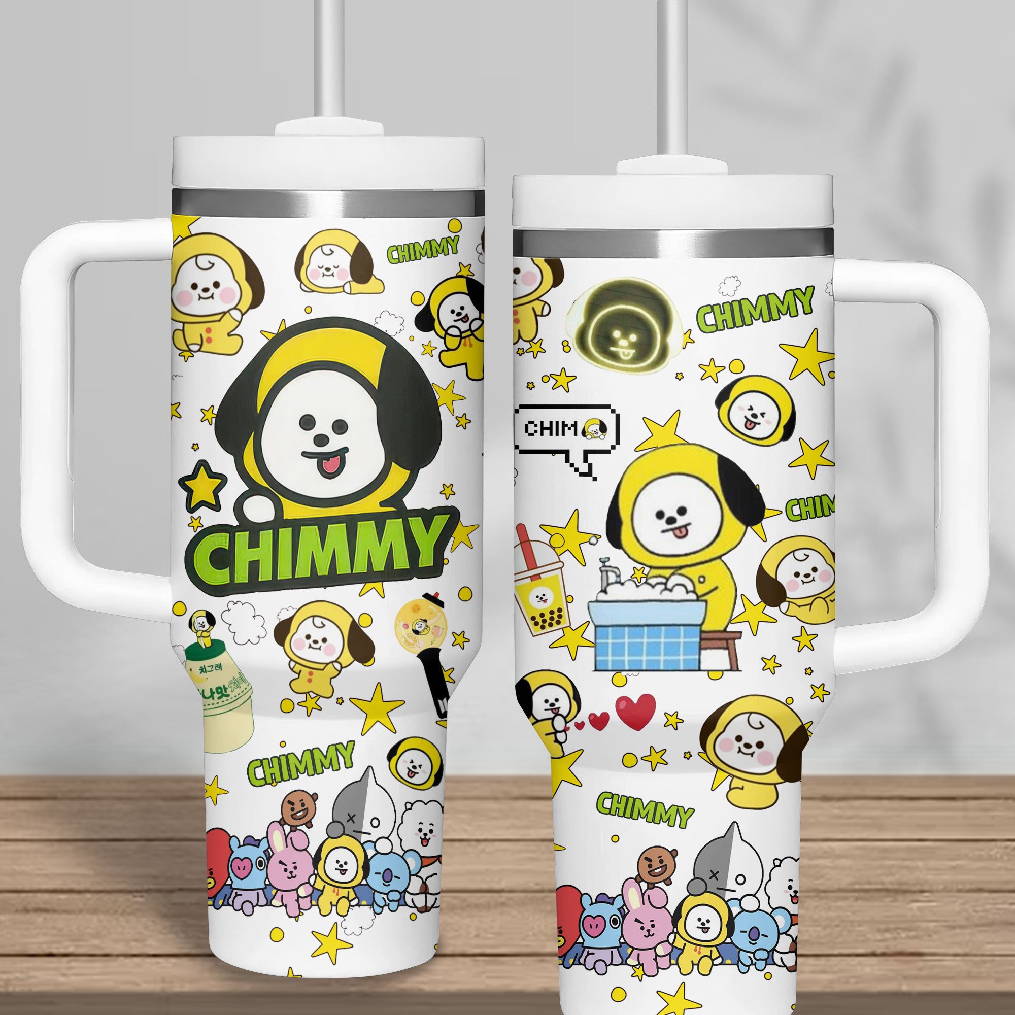 BTS Music Custom Stanley Quencher 40oz Stainless Steel Tumbler With Handle