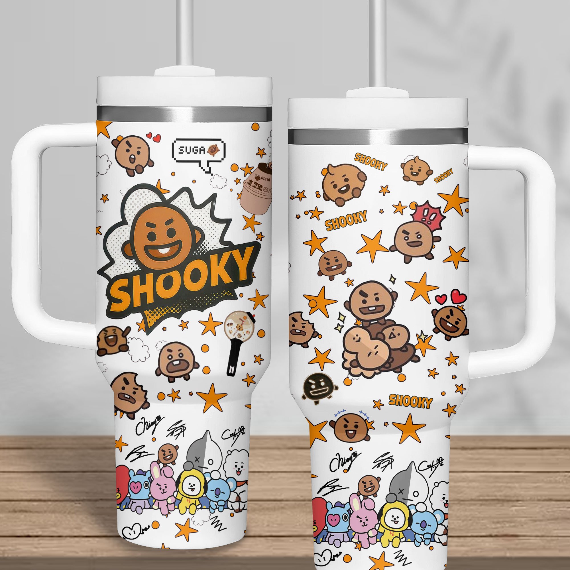 BTS Music Custom Stanley Quencher 40oz Stainless Steel Tumbler With Handle
