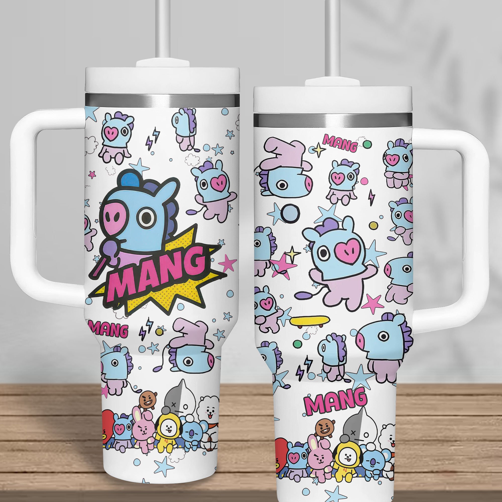 BTS Music Custom Stanley Quencher 40oz Stainless Steel Tumbler With Handle
