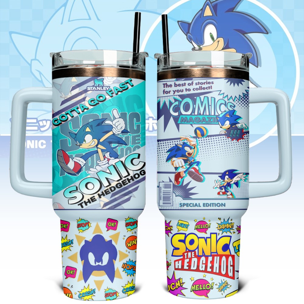 Sonic the Hedgehog Games Custom Stanley Cup 40 oz 30 oz Tumbler With Handle