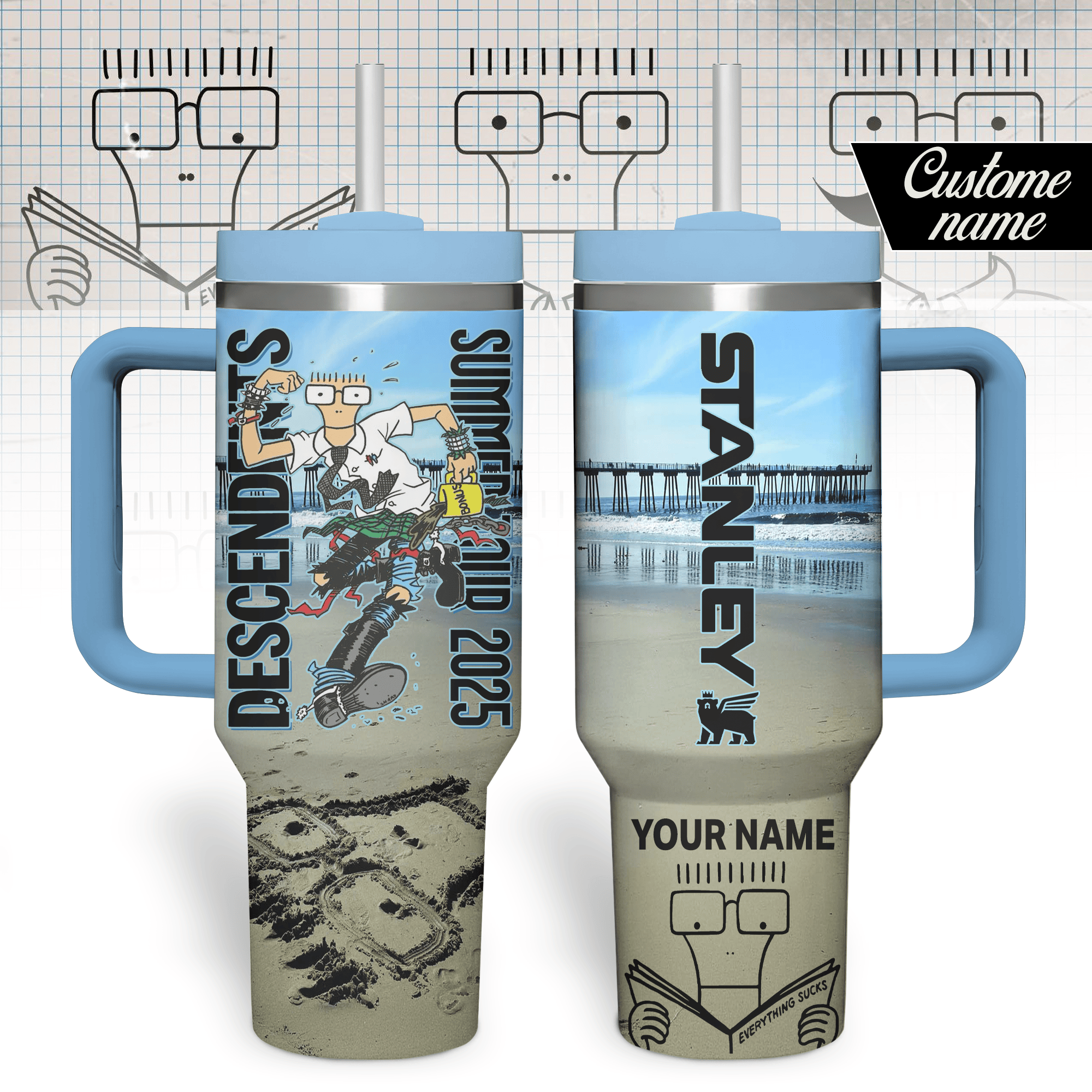Descendents Music Custom Stanley Quencher 40oz Stainless Steel Tumbler With Handle