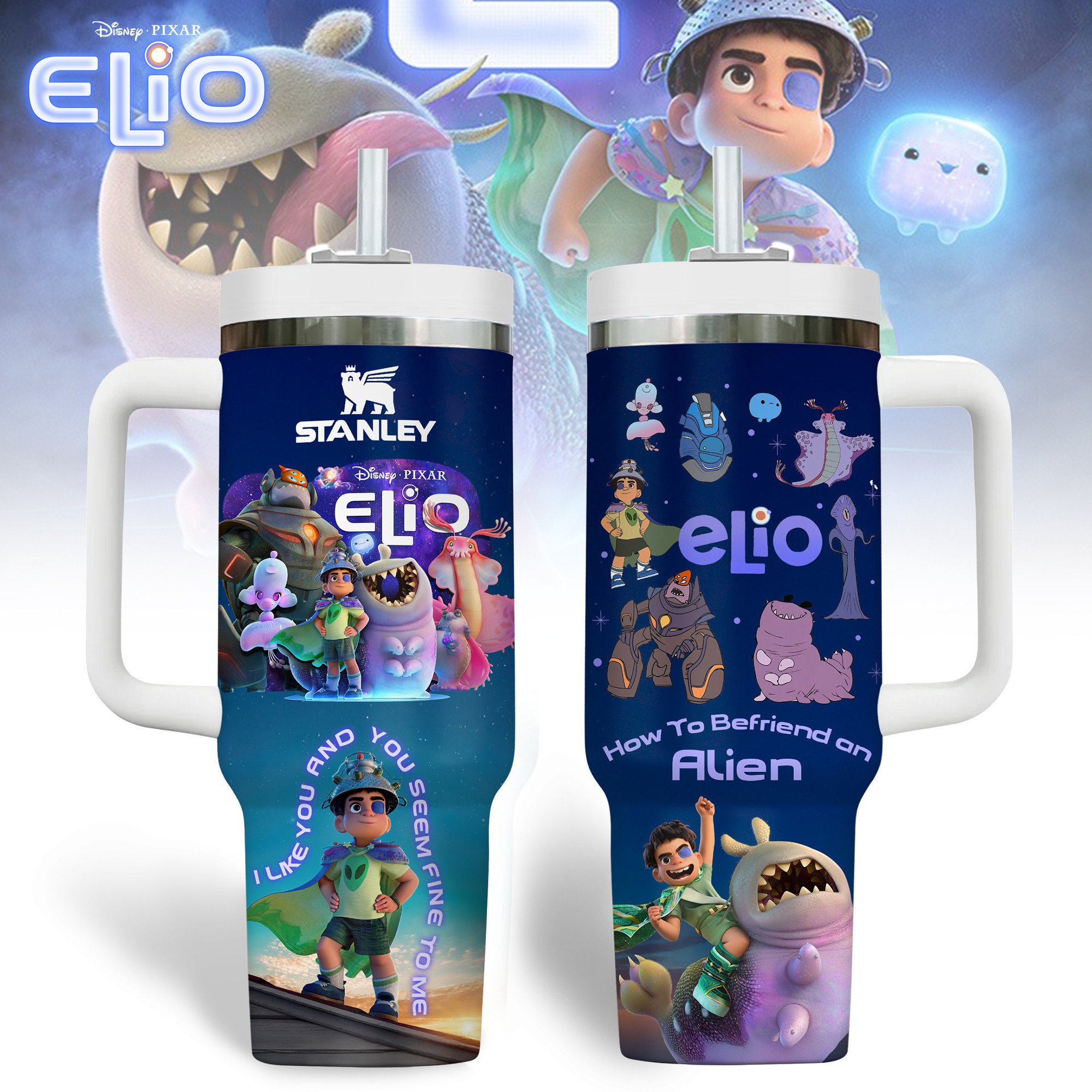 Elio Cartoon Custom Stanley Quencher 40oz Stainless Steel Tumbler With Handle