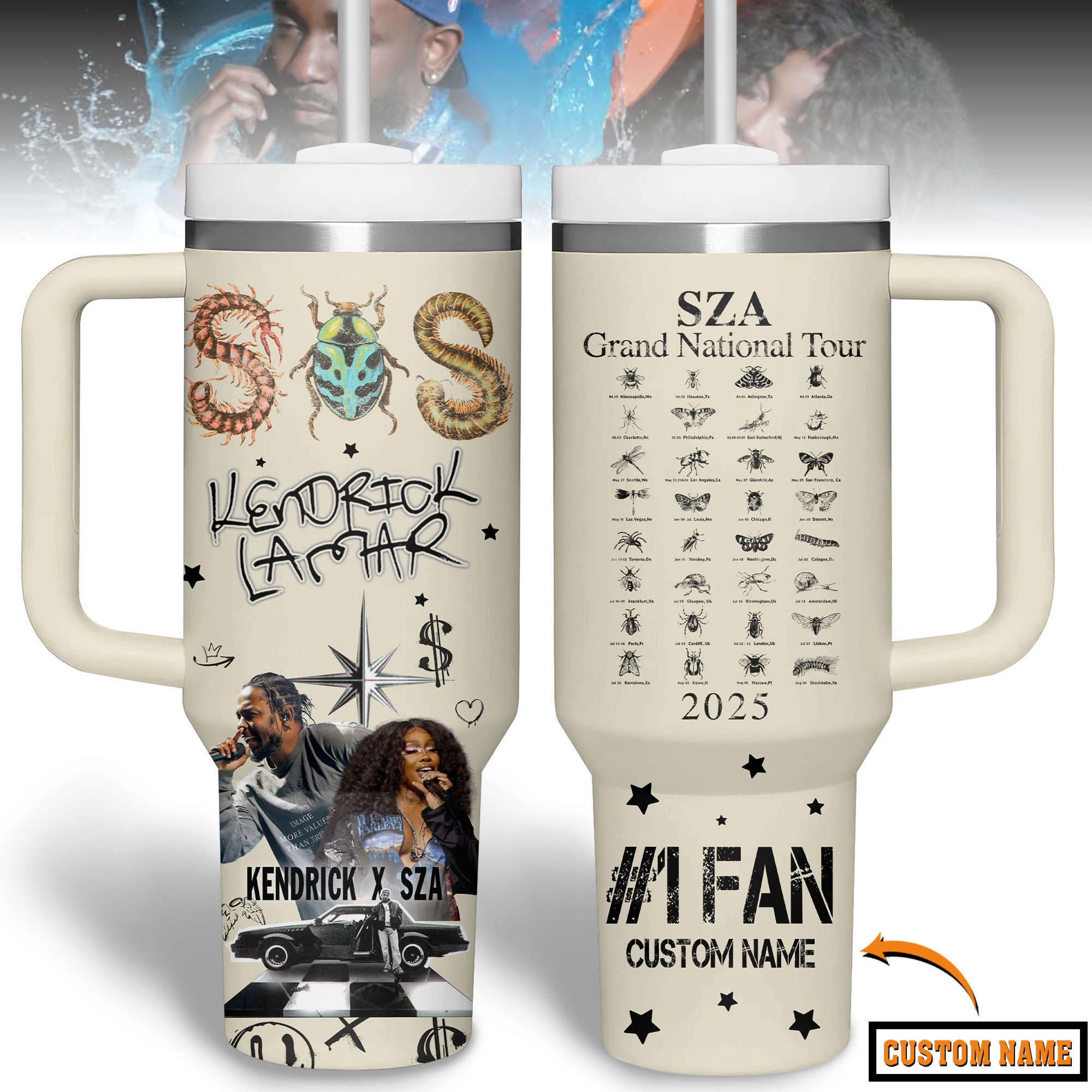 Kendrick Lamar Music Custom Stanley Quencher 40oz Stainless Steel Tumbler With Handle