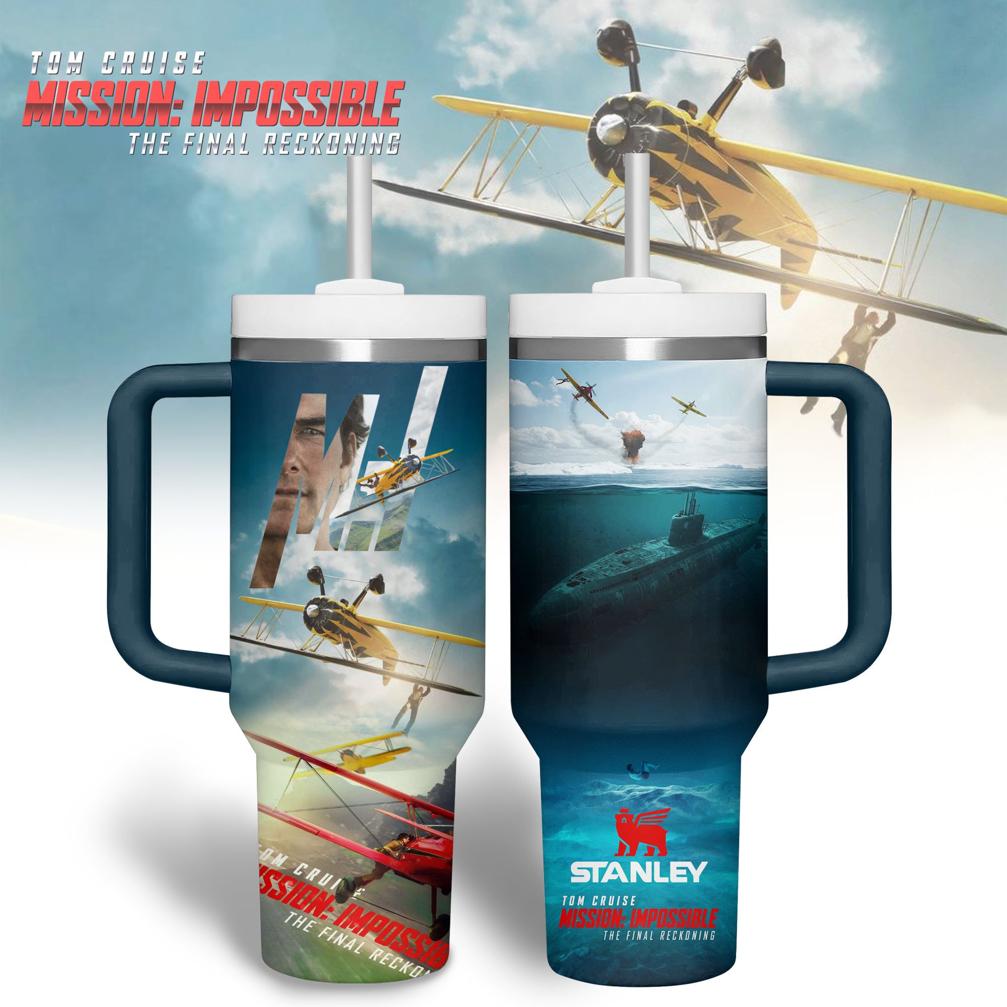 Mission: Impossible – The Final Reckoning Movies Custom Stanley Quencher 40oz Stainless Steel Tumbler With Handle
