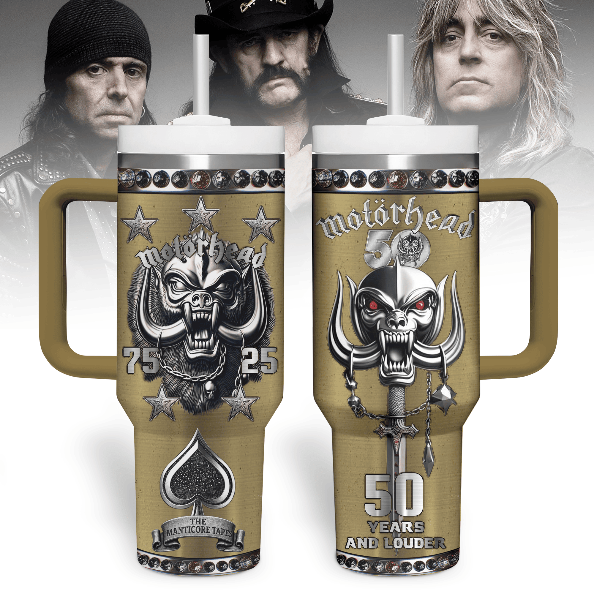 Motörhead Music Custom Stanley Quencher 40oz Stainless Steel Tumbler With Handle