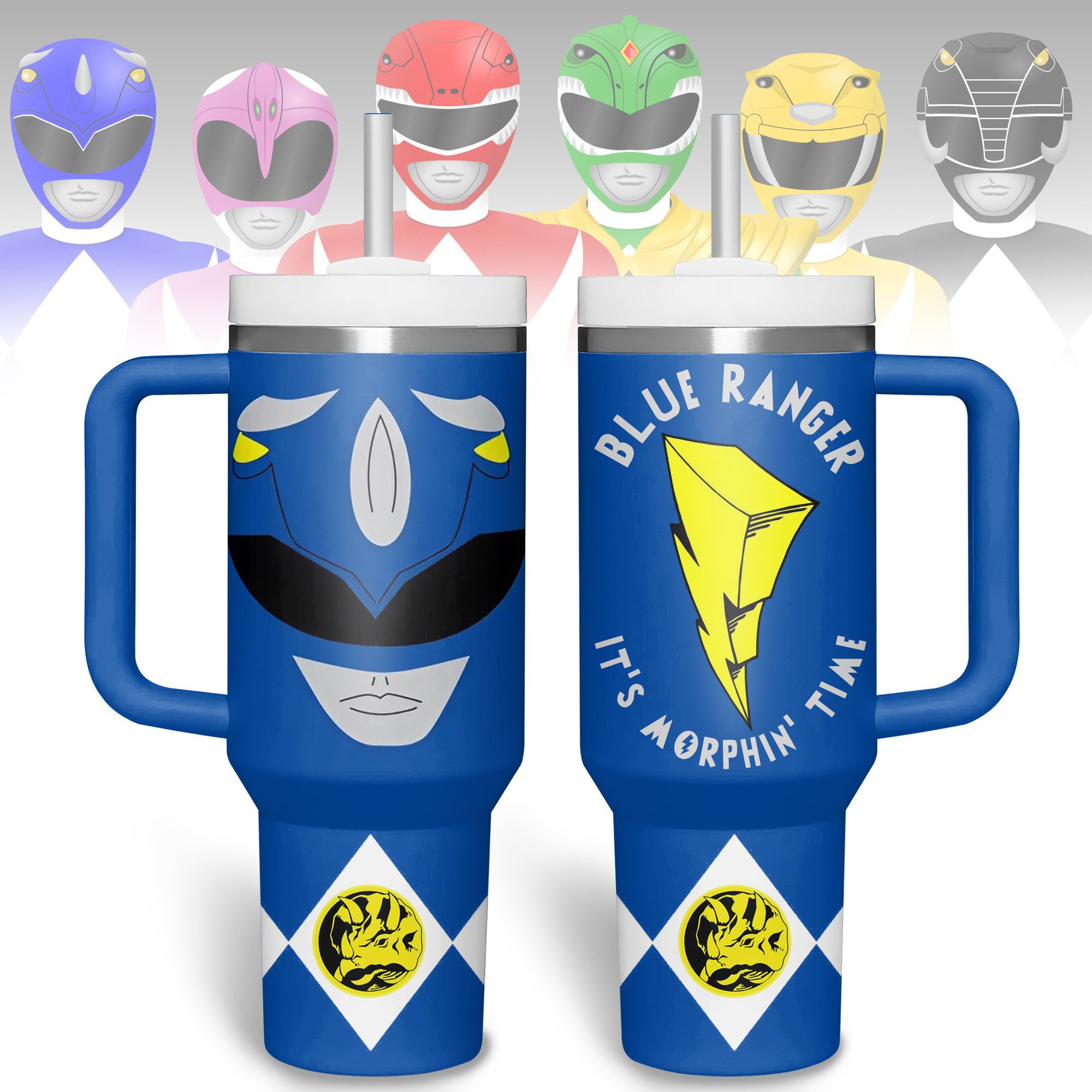 Power Rangers Movies Custom Stanley Quencher 40oz Stainless Steel Tumbler With Handle