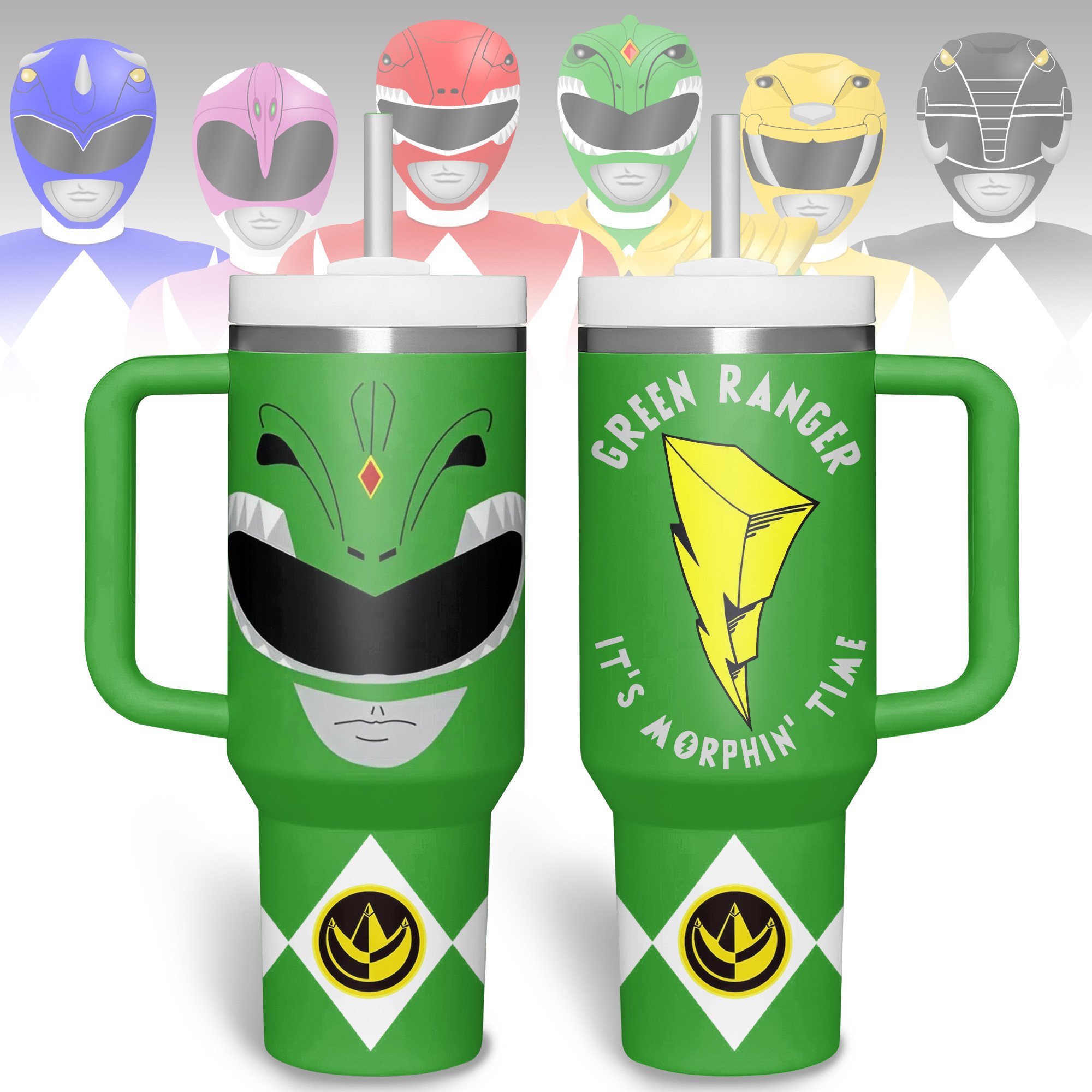 Power Rangers Movies Custom Stanley Quencher 40oz Stainless Steel Tumbler With Handle