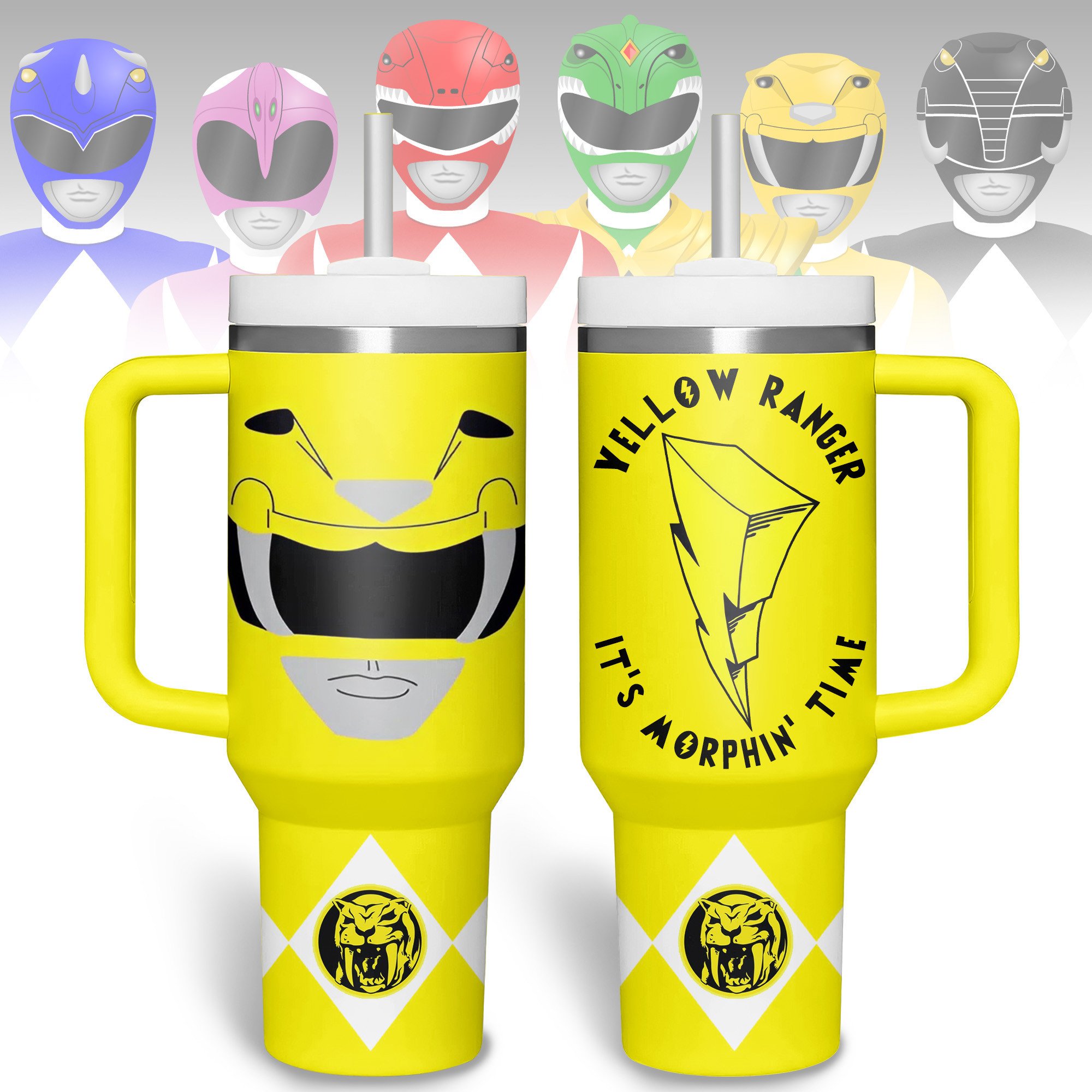 Power Rangers Movies Custom Stanley Quencher 40oz Stainless Steel Tumbler With Handle