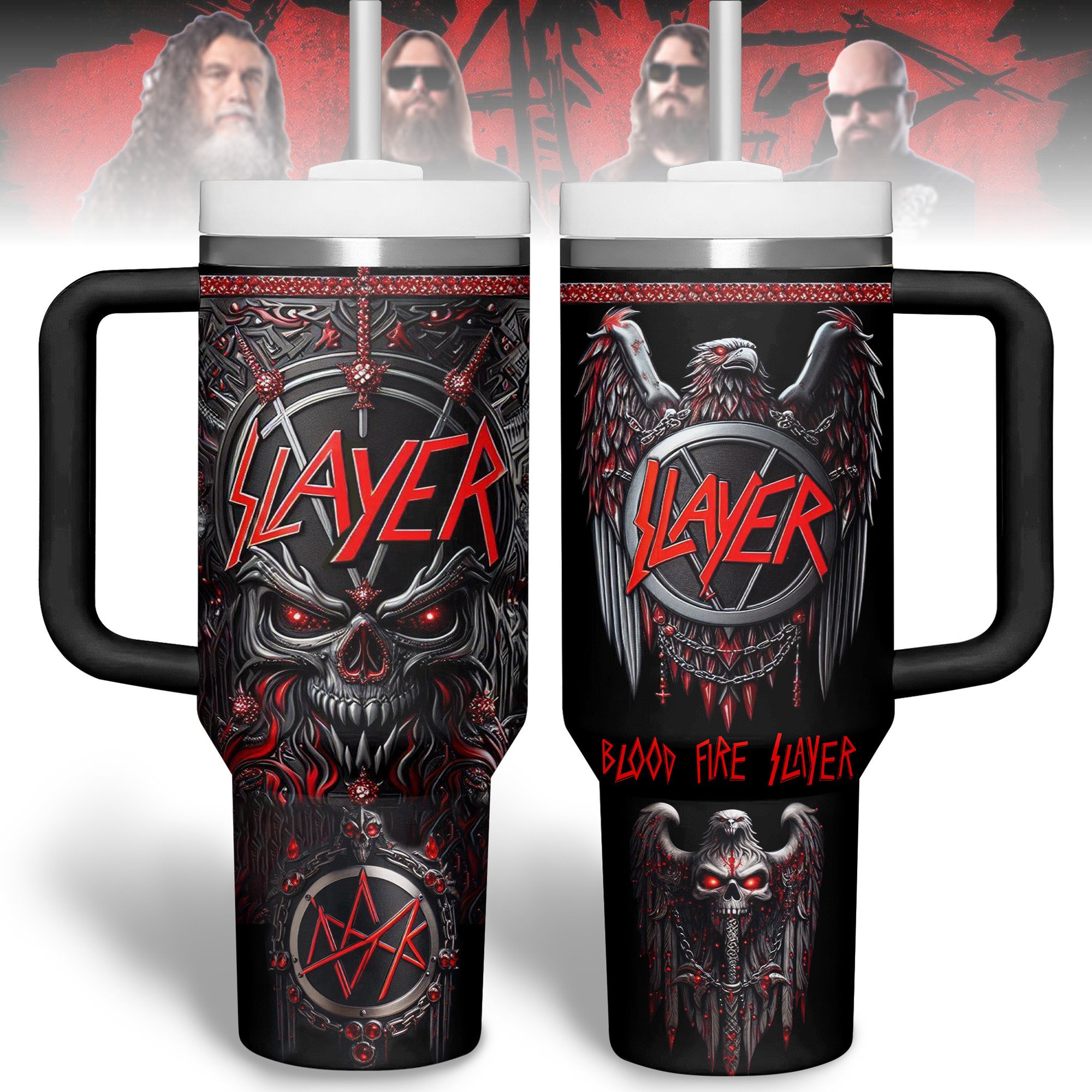Slayer Music Custom Stanley Quencher 40oz Stainless Steel Tumbler With Handle