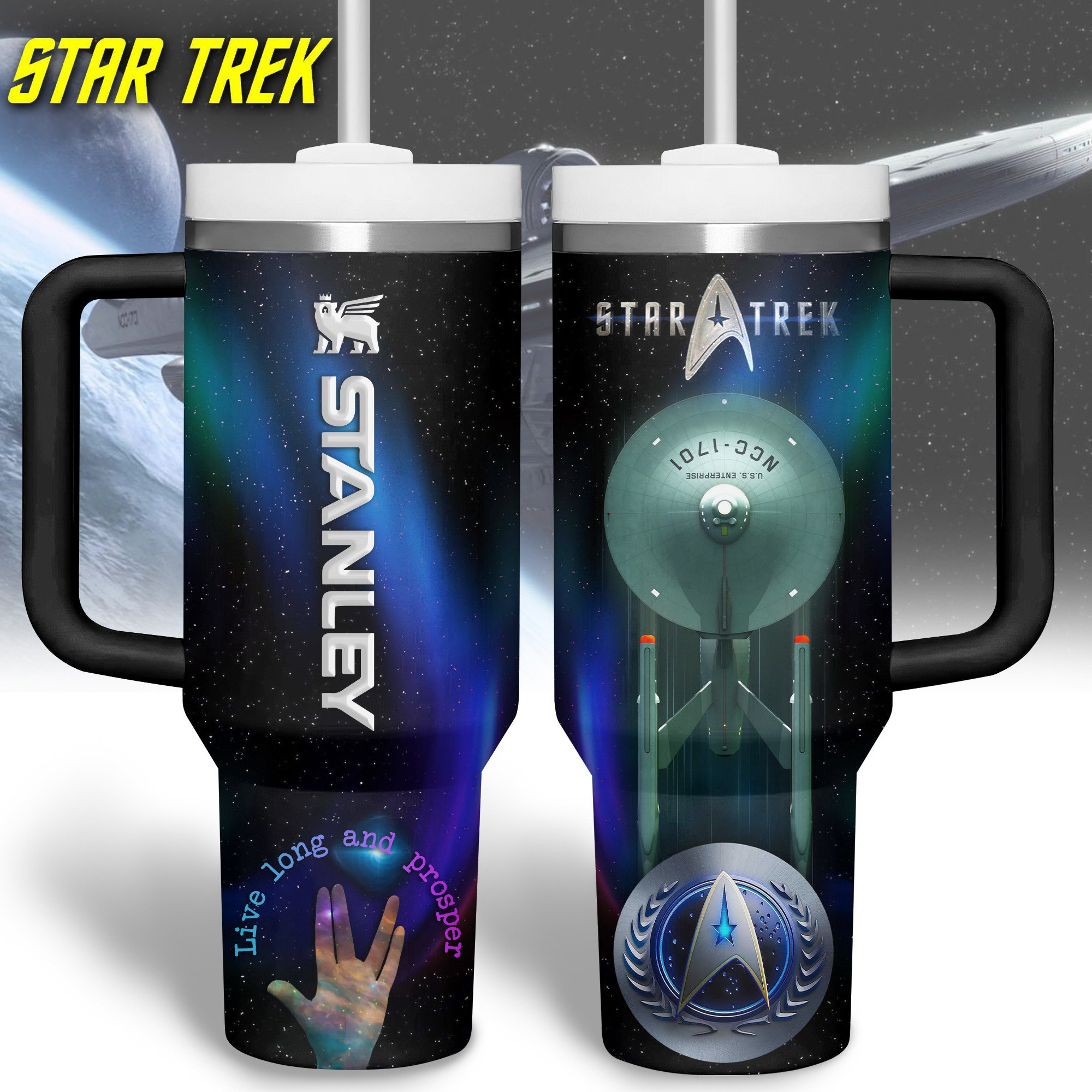 Star Trek Movies Custom Stanley Quencher 40oz Stainless Steel Tumbler With Handle