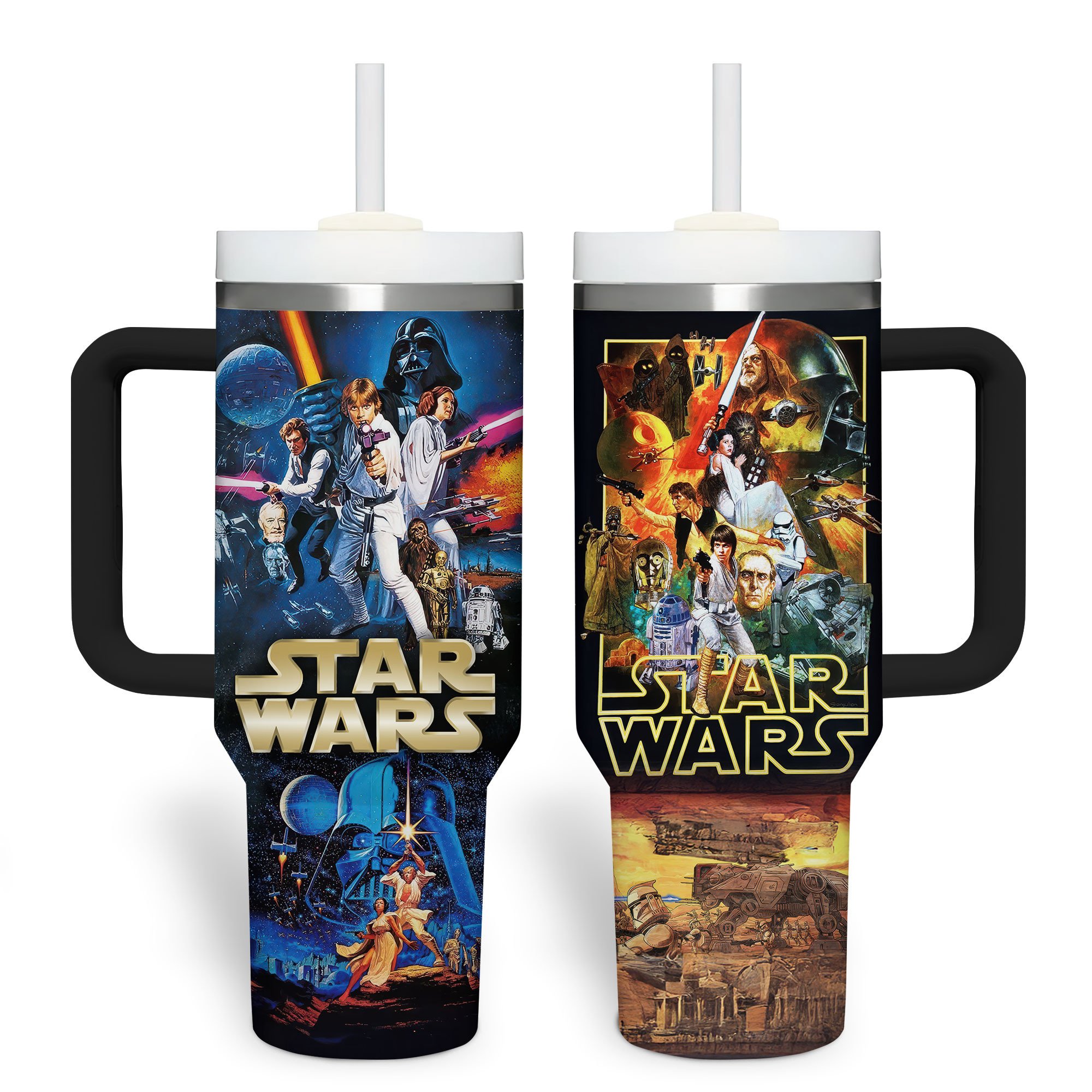 Star Wars Movies Custom Stanley Quencher 40oz Stainless Steel Tumbler With Handle