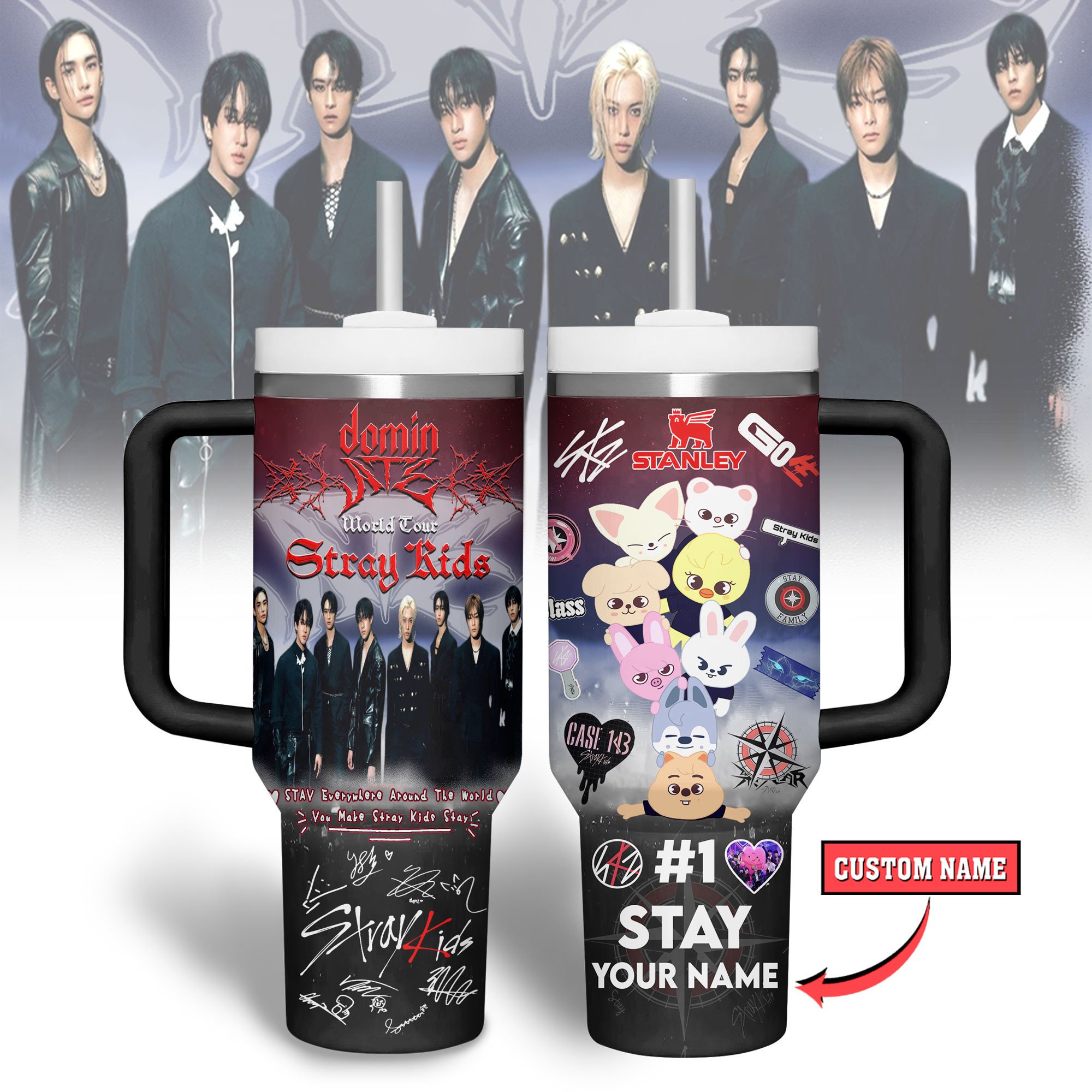 Stray Kids Music Custom Stanley Quencher 40oz Stainless Steel Tumbler With Handle