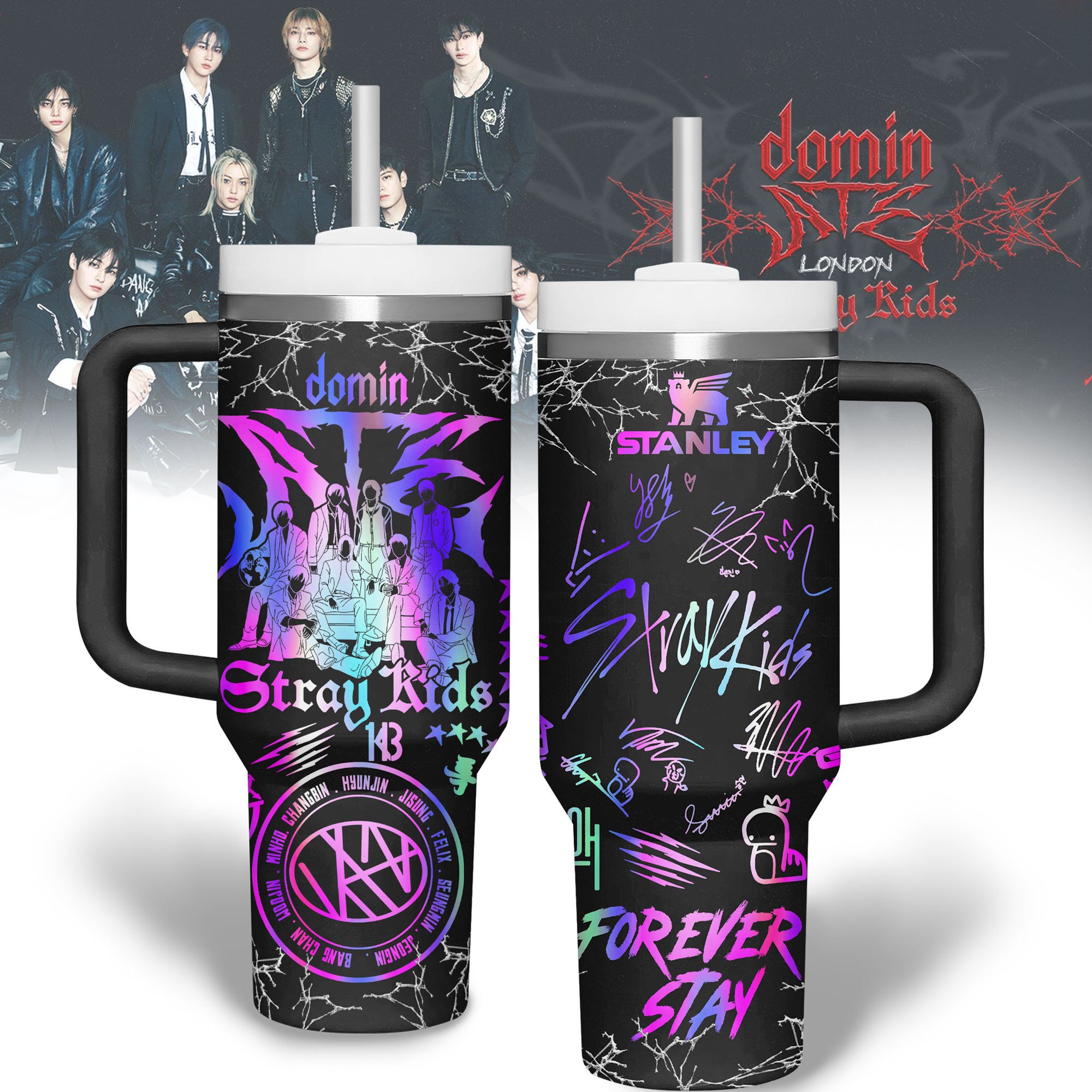 Stray Kids Music Custom Stanley Quencher 40oz Stainless Steel Tumbler With Handle