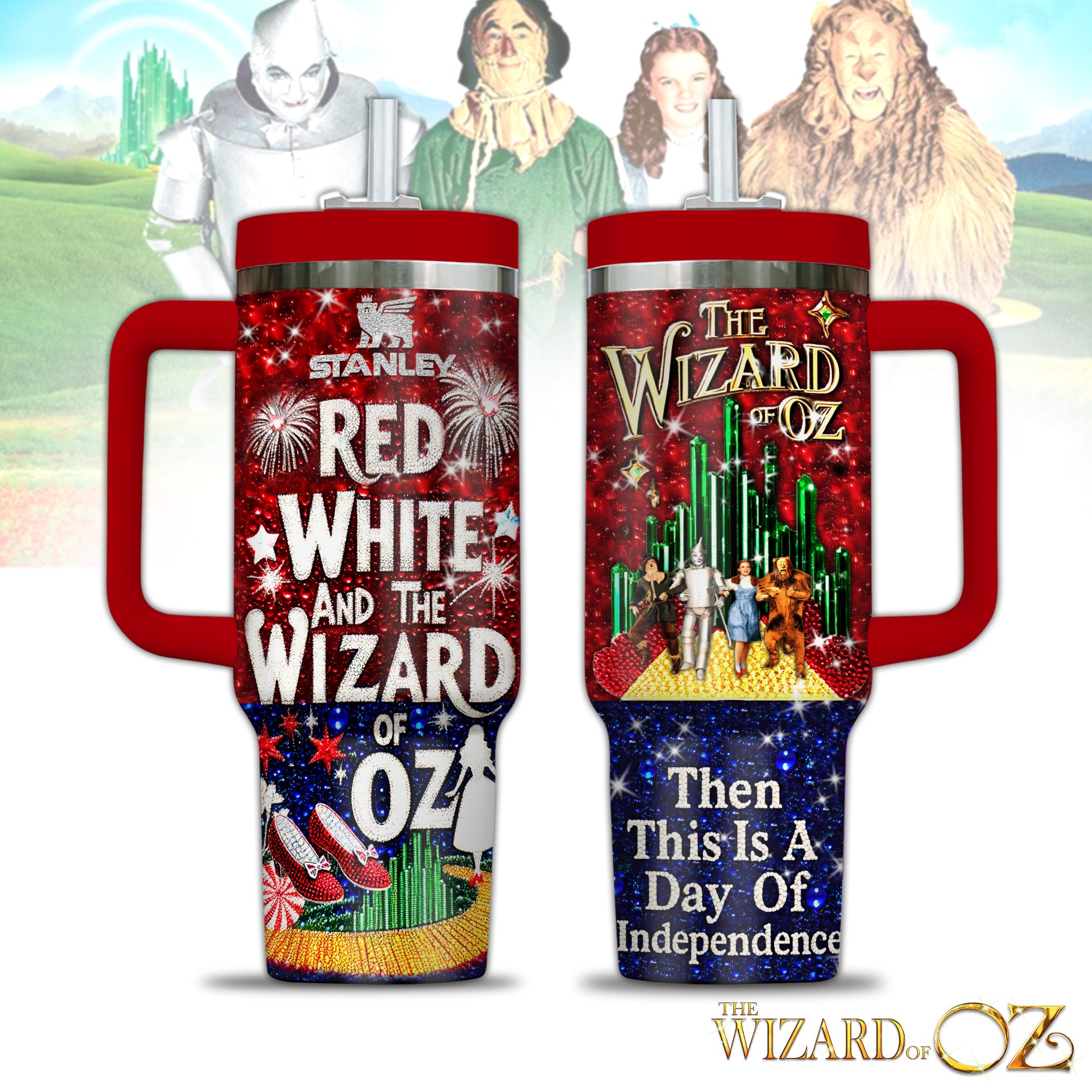 The Wizard of Oz Movies Custom Stanley Quencher 40oz Stainless Steel Tumbler With Handle