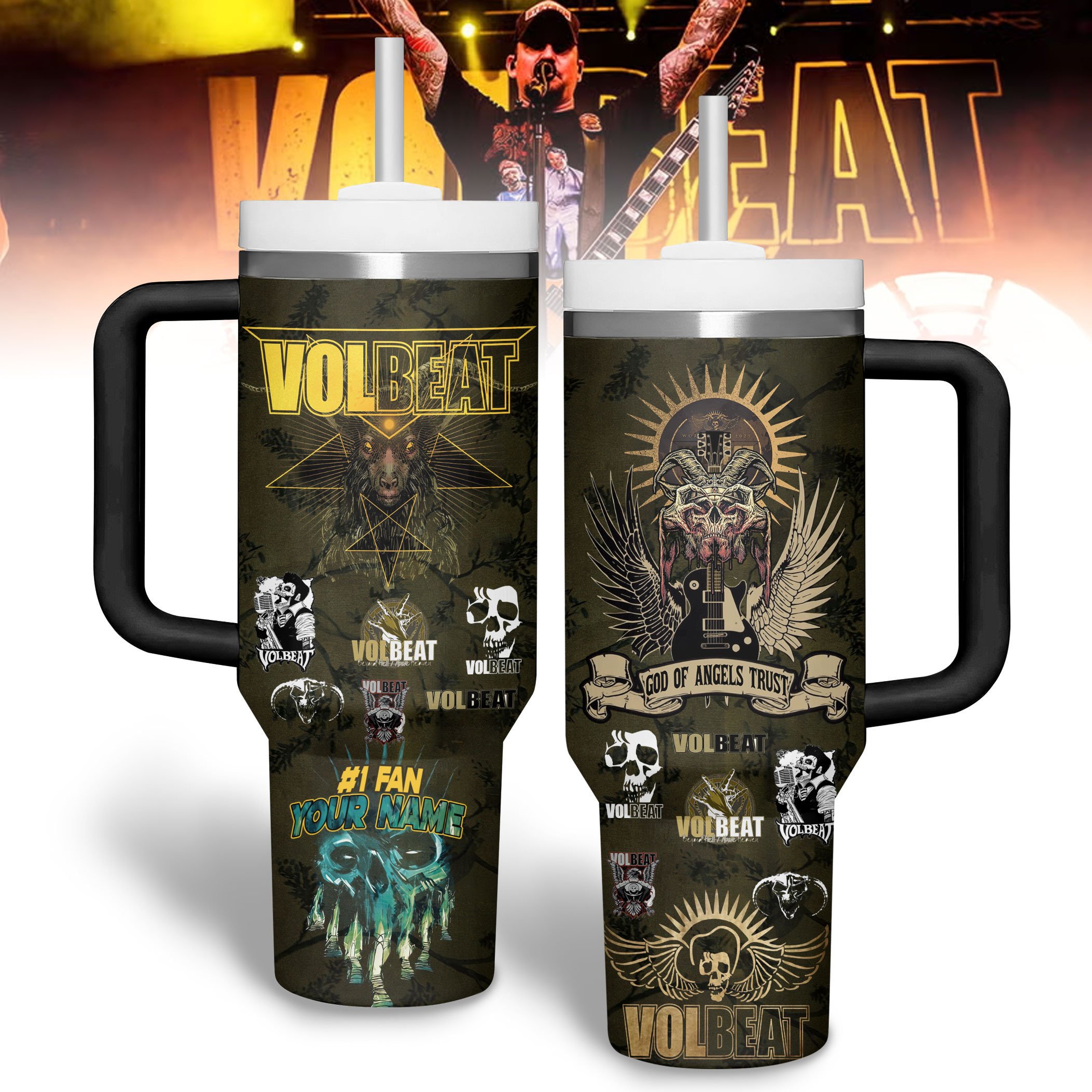 Volbeat Band Music Custom Stanley Quencher 40oz Stainless Steel Tumbler With Handle
