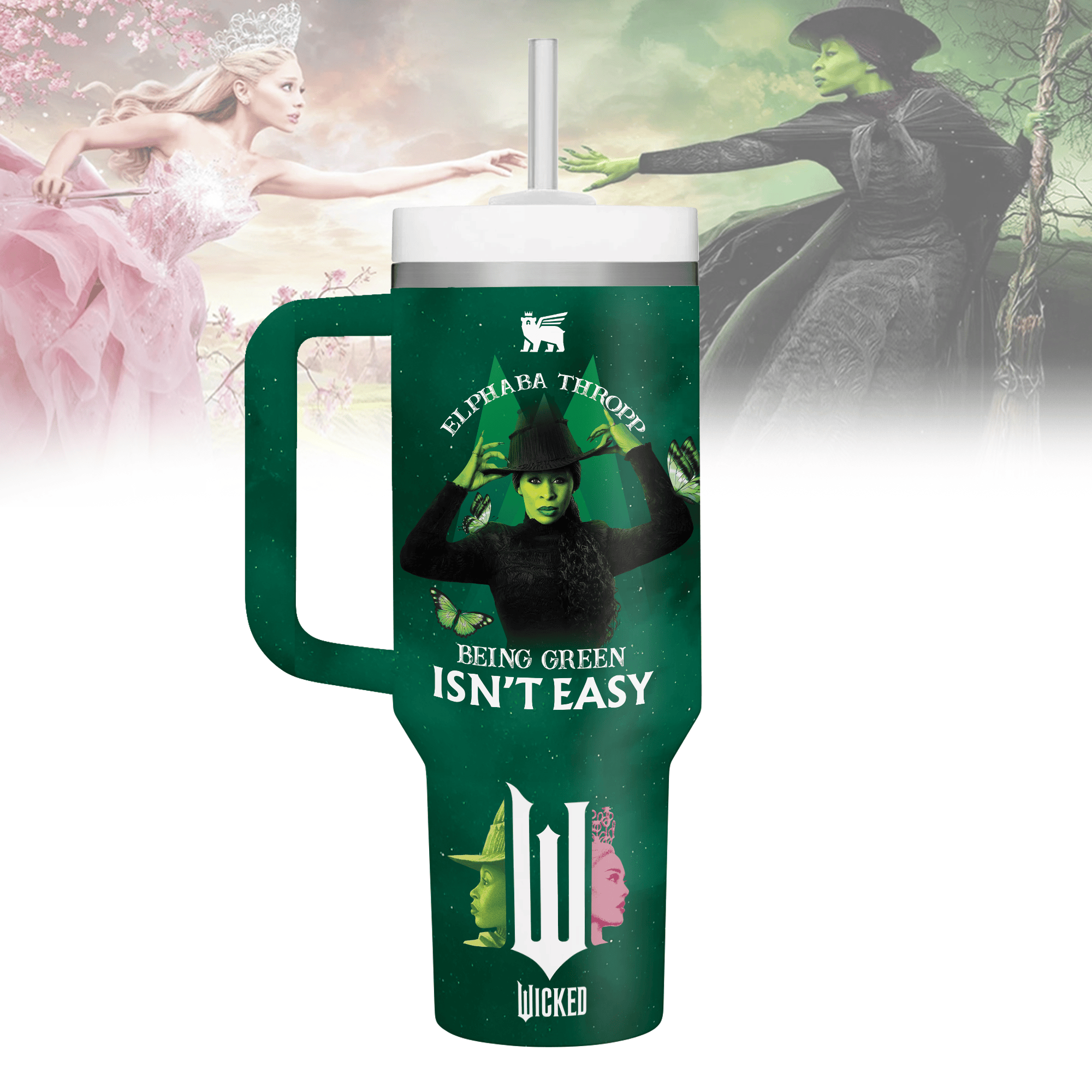 Wicked Movies Custom Stanley Quencher 40oz Stainless Steel Tumbler With Handle