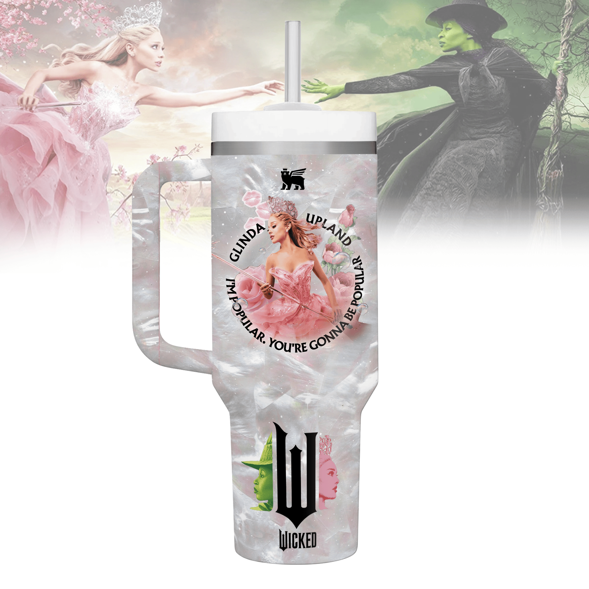 Wicked Movies Custom Stanley Quencher 40oz Stainless Steel Tumbler With Handle