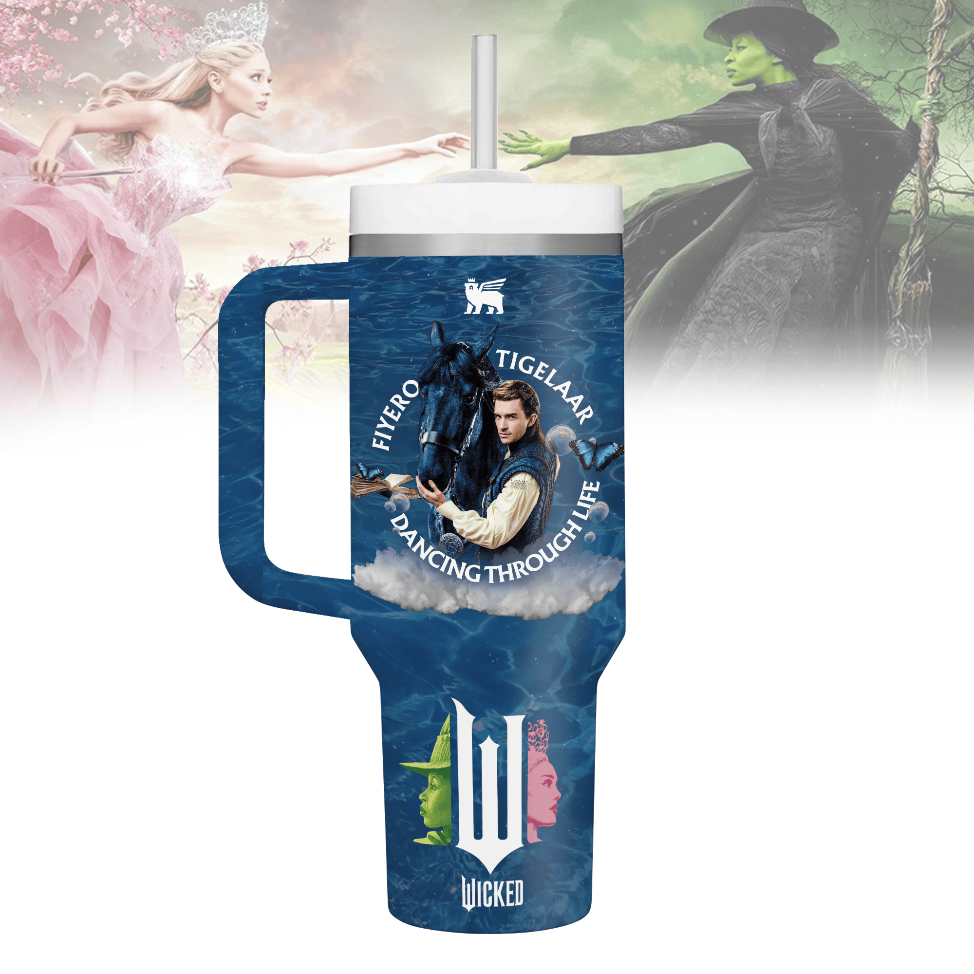 Wicked Movies Custom Stanley Quencher 40oz Stainless Steel Tumbler With Handle
