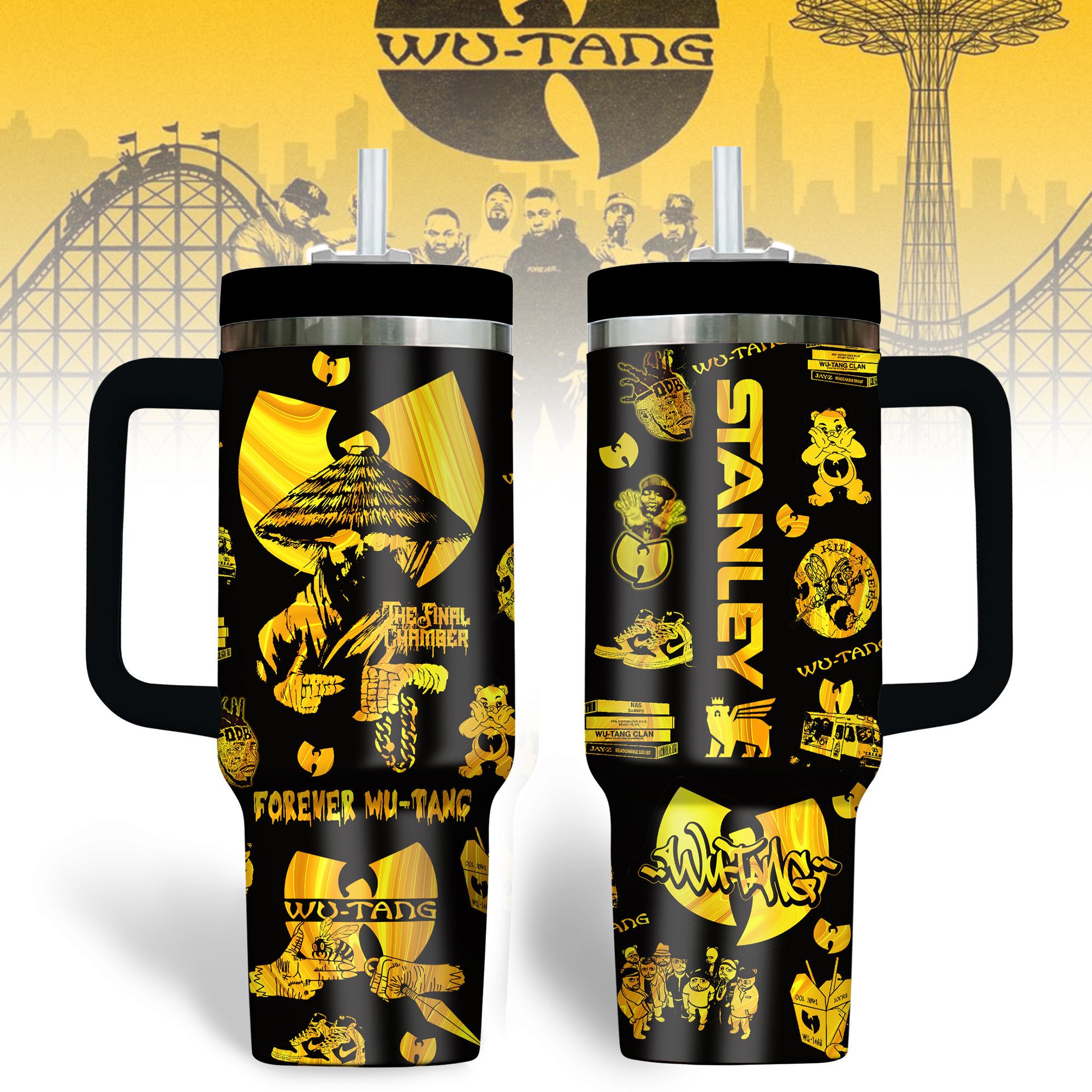 Wu-Tang Clan Music Custom Stanley Quencher 40oz Stainless Steel Tumbler With Handle