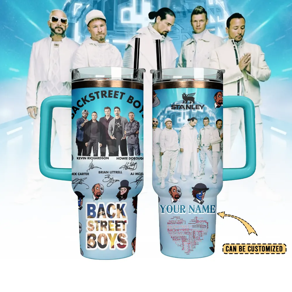 Backstreet Boys Music Custom Stanley Quencher 40oz Stainless Steel Tumbler With Handle